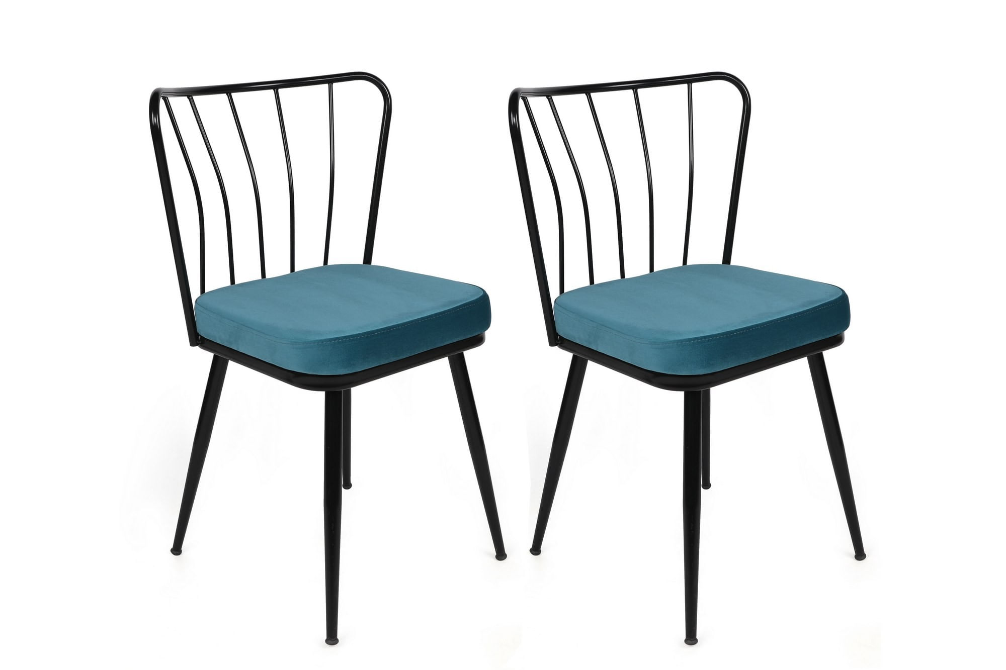 Set scaune (2 bucăți) Hanah Home, PAL melaminat, 43 x 42 x 82 cm, albastru/negru, 974NMB1725 — imaginea 3