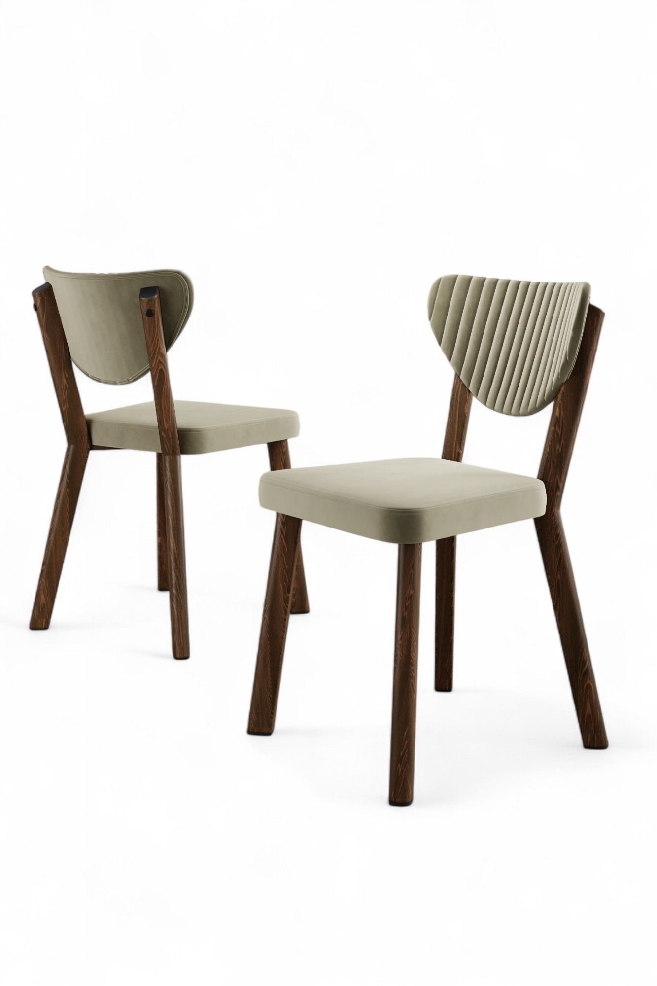 Set scaune (4 bucăți) Hanah Home, placaj, 45 x 46 x 86 cm, crem/maro, 240CHR1778 — imaginea 2