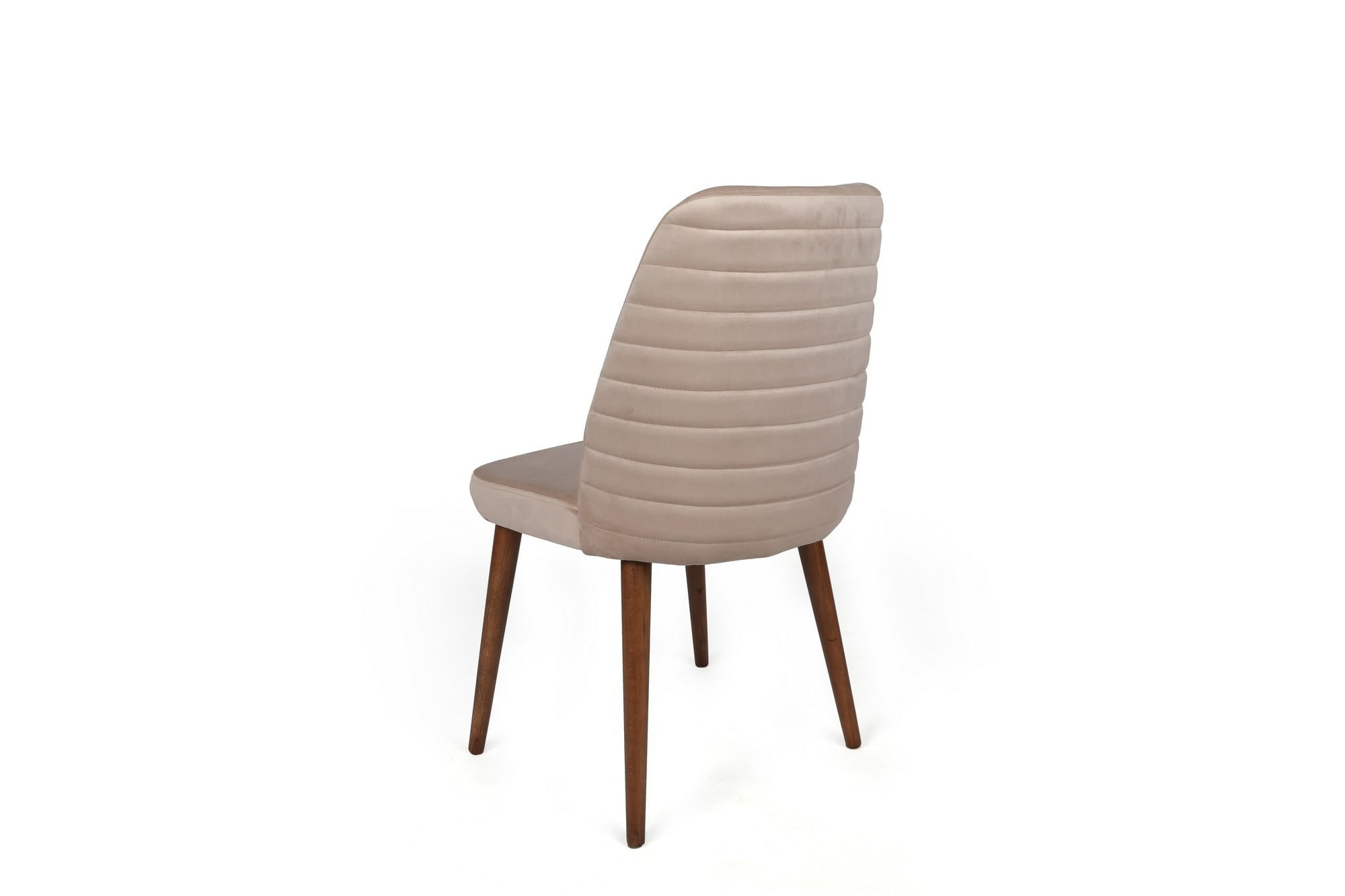 Set scaune (4 bucăți) Hanah Home, catifea, 50 x 49 x 90 cm, crem/nuc, 974NMB1618 — imaginea 2