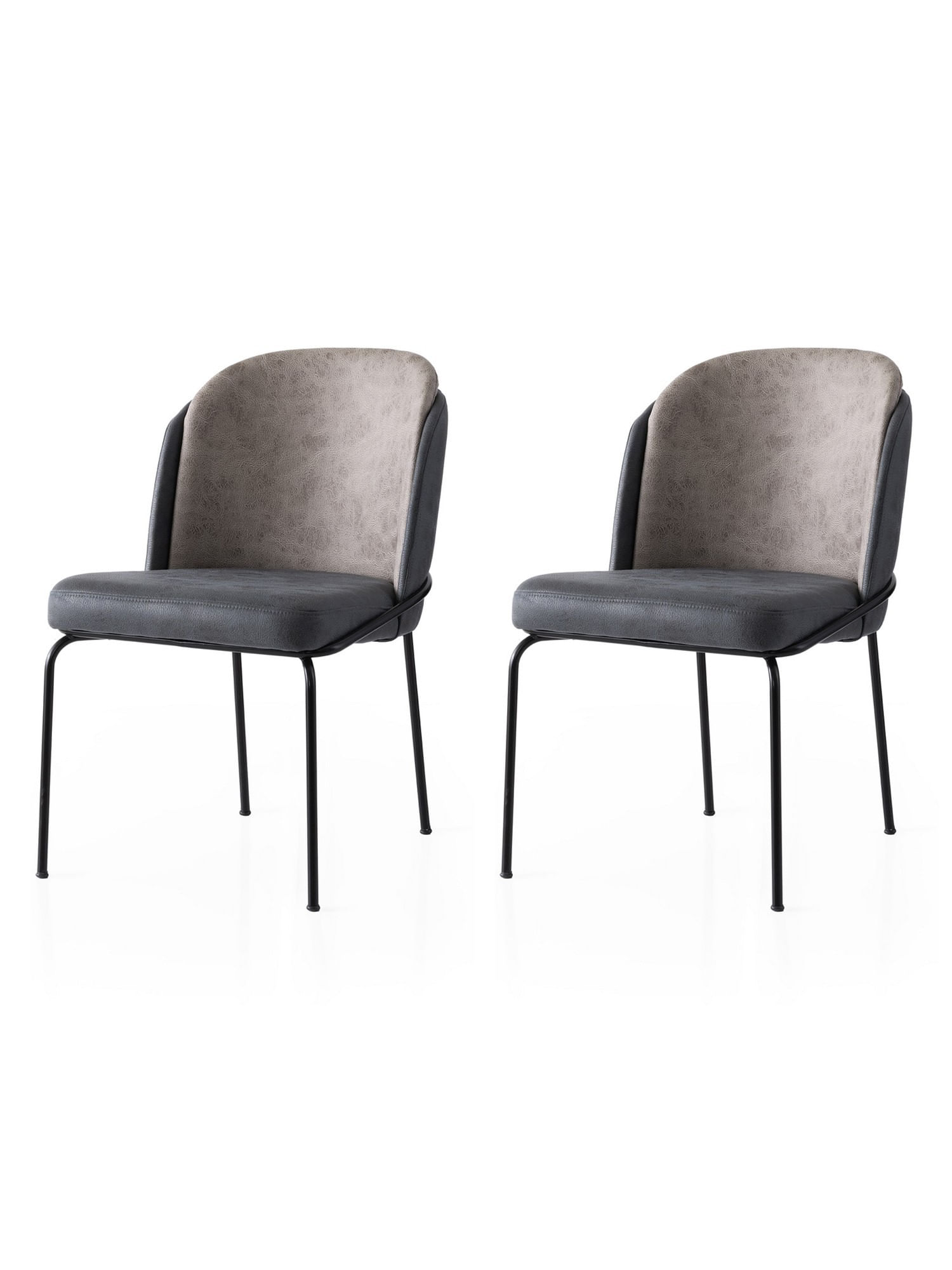 Set scaune (2 bucăți) Hanah Home, PAL melaminat, 62 x 52 x 75 cm, auriu/anthracithe, 974NMB1868 — imaginea 3