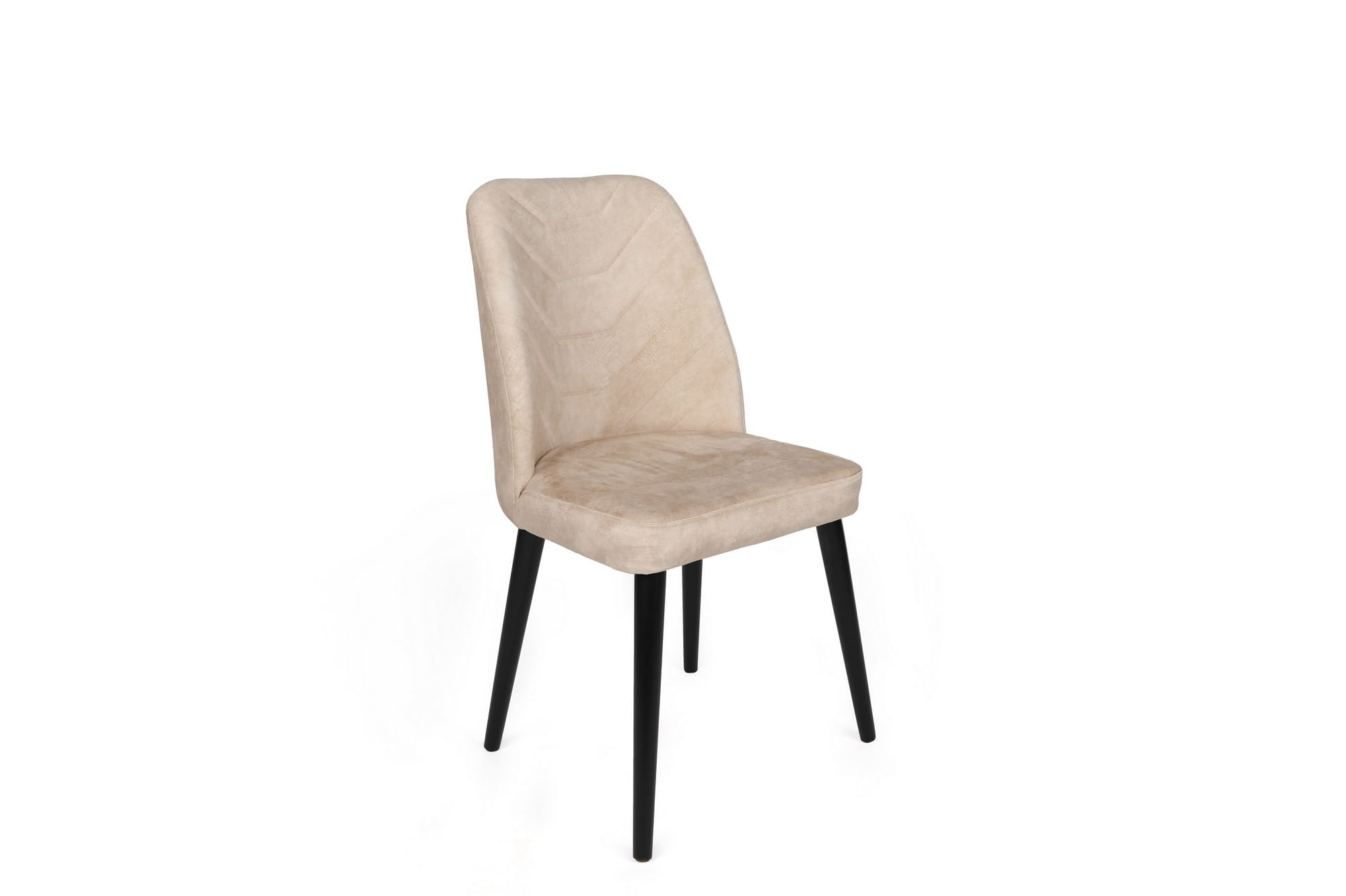 Set scaune (4 bucăți) Hanah Home, catifea, 50 x 49 x 90 cm, bej/negru, 974NMB1577 — imaginea 3