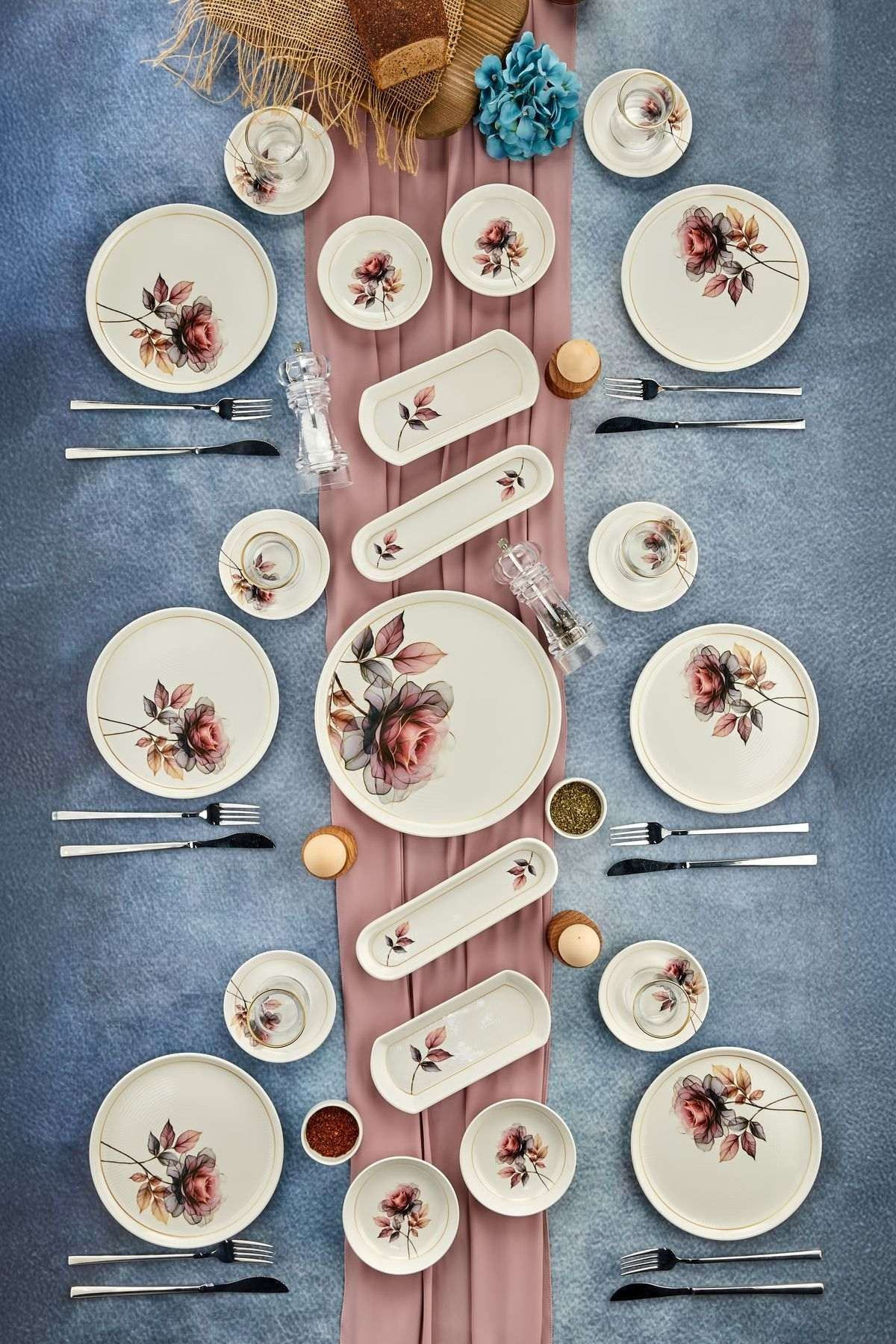 Set mic dejun (21 bucăți) Hermia, ceramică, multicolor, 759NRE1110