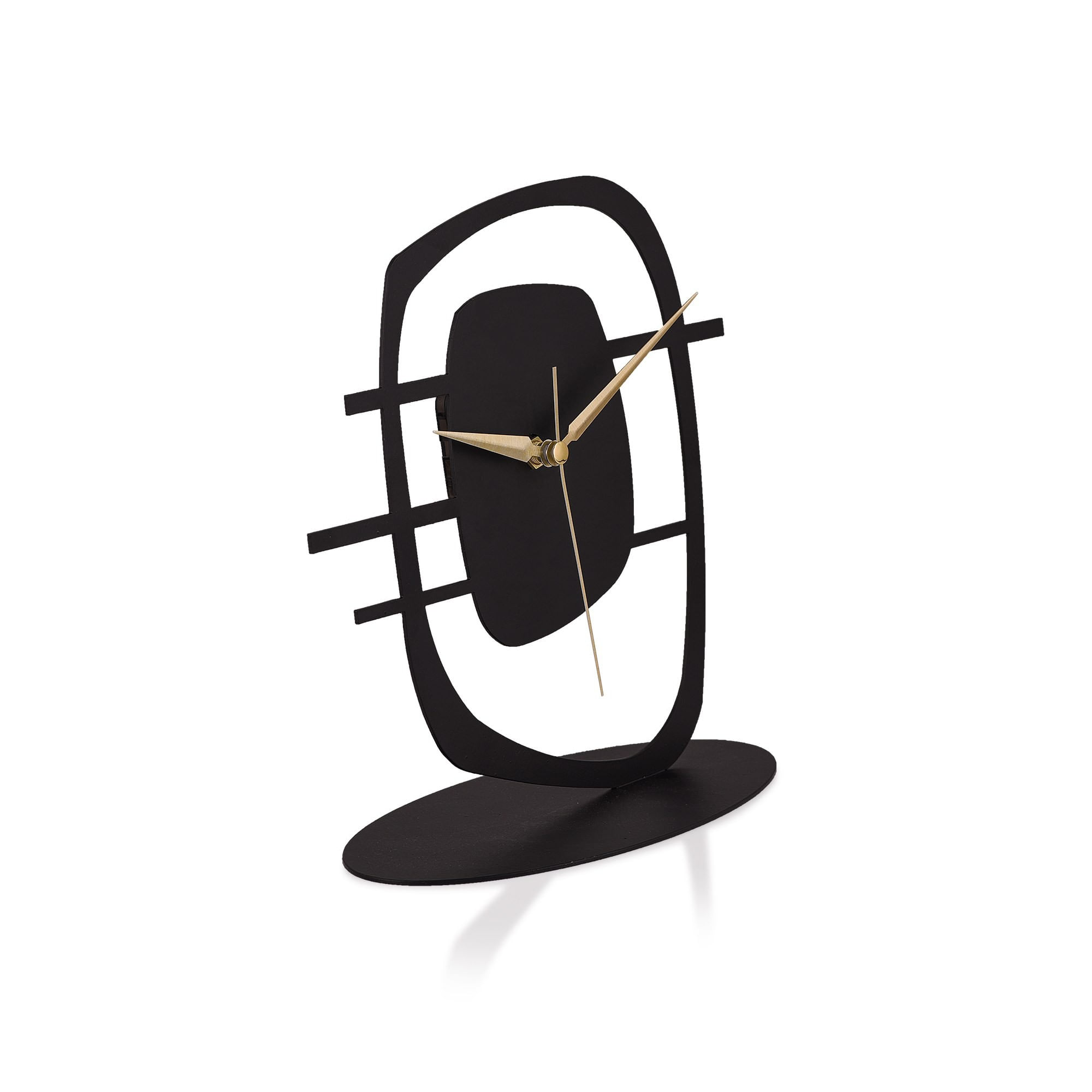 Ceas decorativ Aberto Design, metal, 21 x 23 cm, negru, 901LMN1148