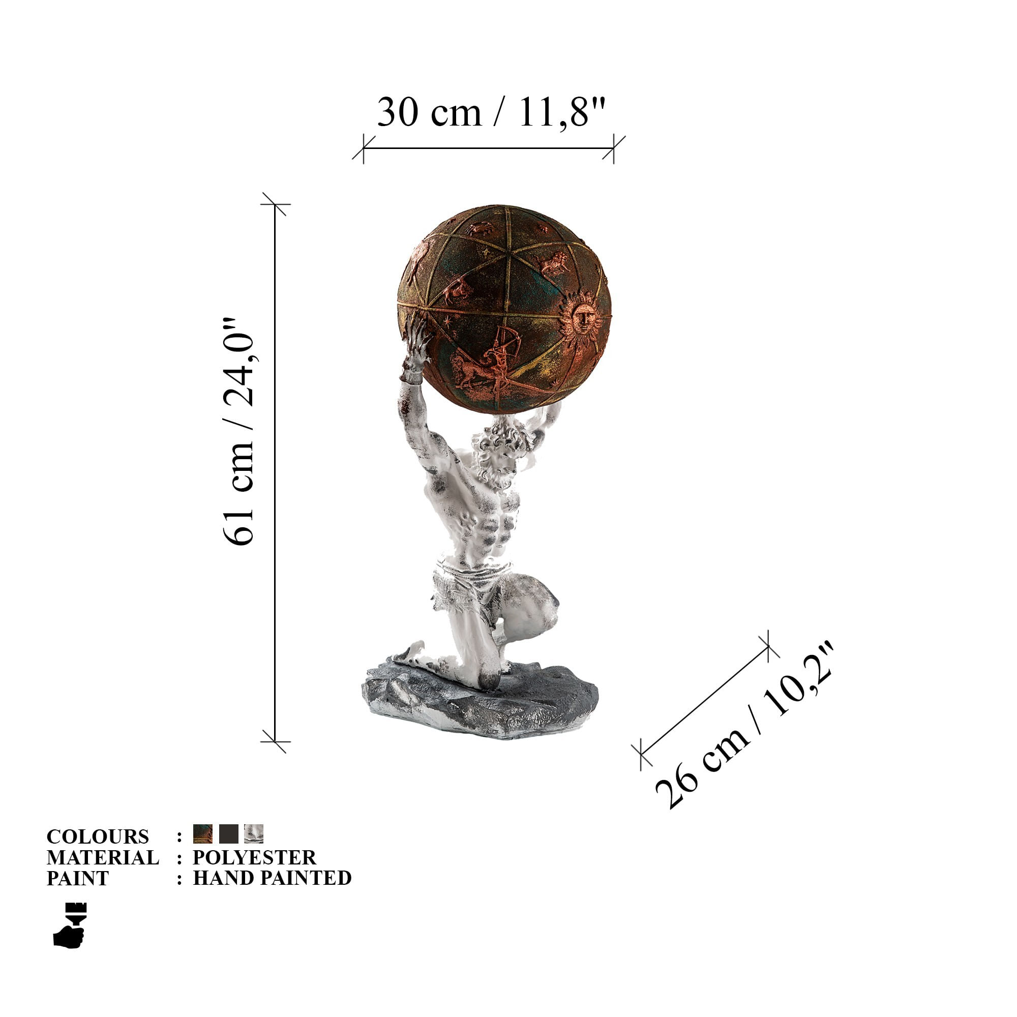 Obiect decorativ Aberto Design, 100% poliester, 30 x 26 x 61 cm, multicolor, 565TNL1431