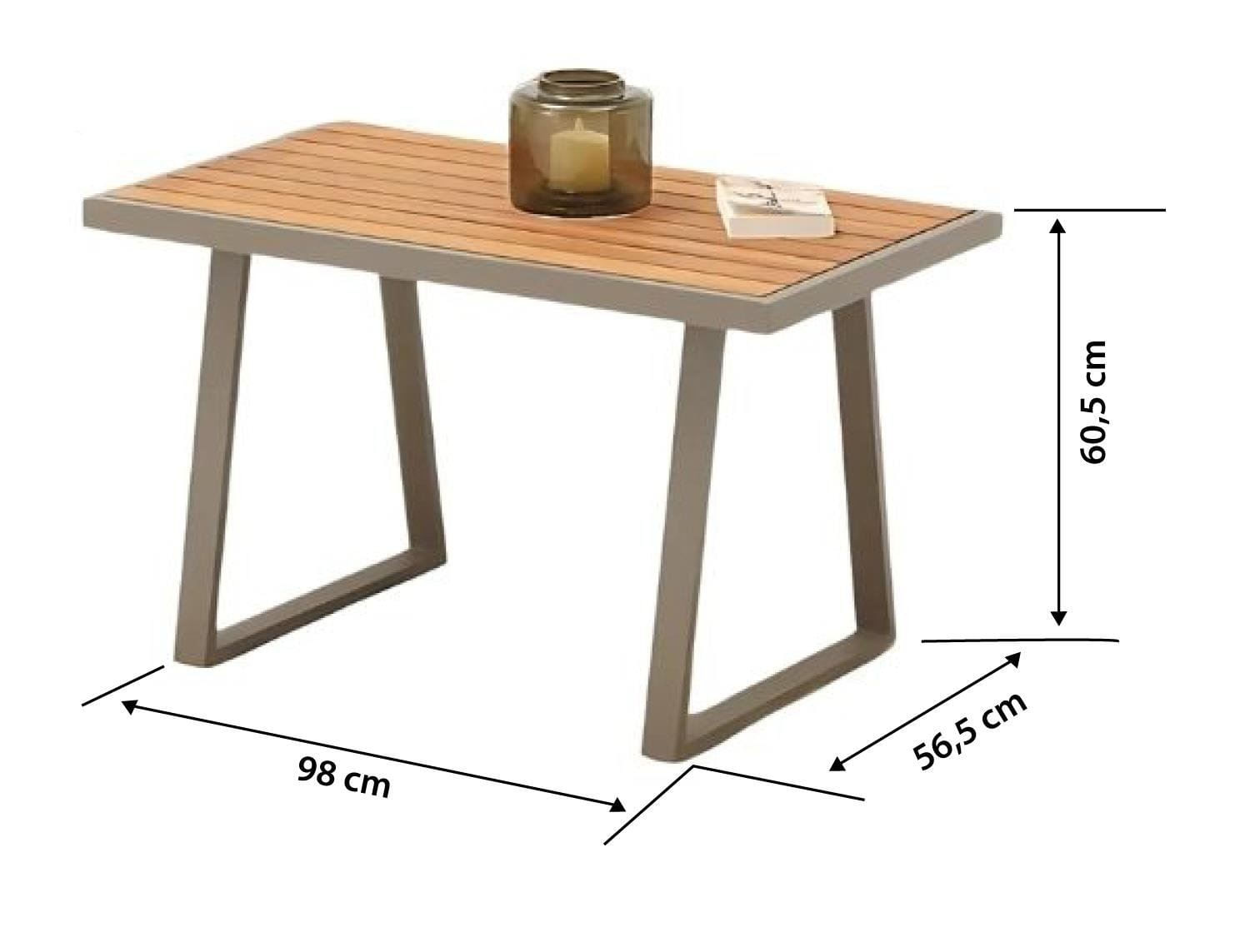 Set lounge gradina Hanah Home, burete, 125 x 69 x 74 cm, bej, 561CLR1146 — imaginea 2