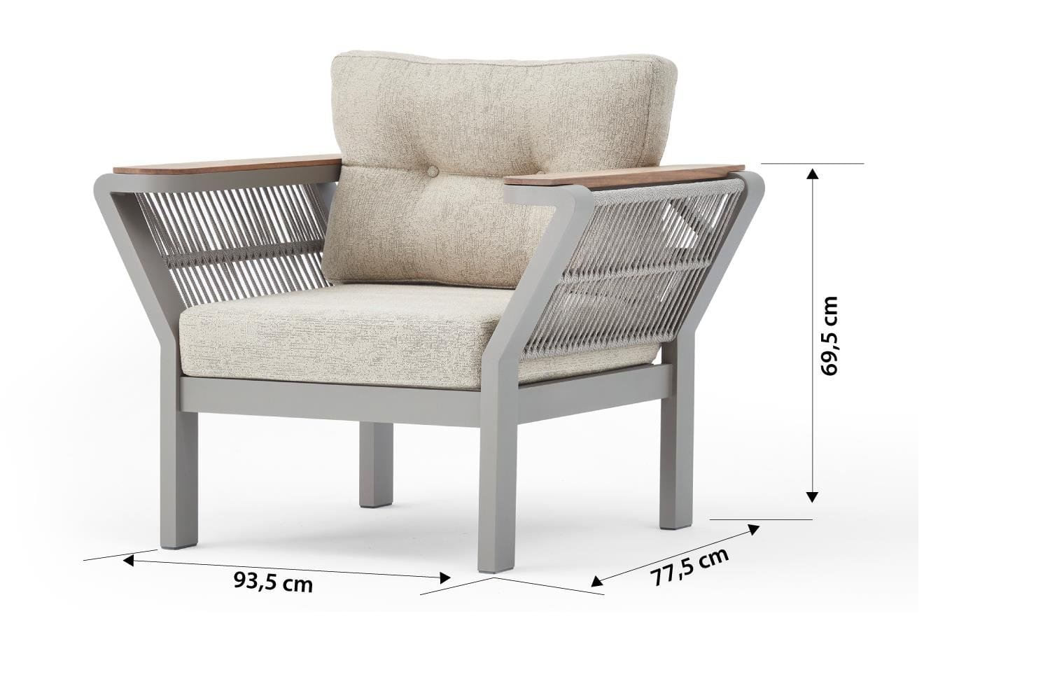 Set lounge gradina Hanah Home, burete, 214 x 69.5 x 77.5 cm, cappucino, 561CLR1142 — imaginea 2