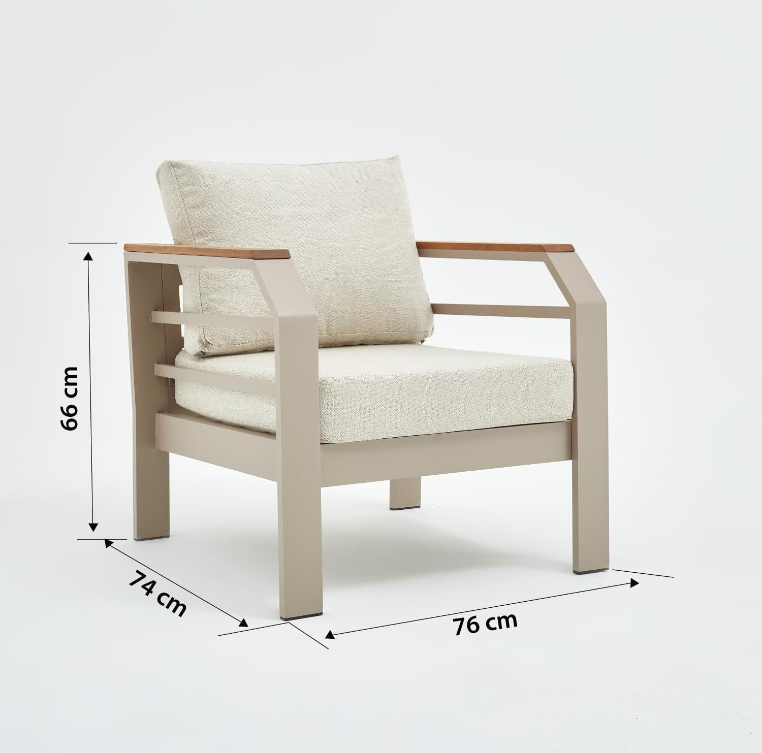 Set lounge gradina Hanah Home, burete, 195 x 66 x 74 cm, bej, 561CLR1143 — imaginea 8