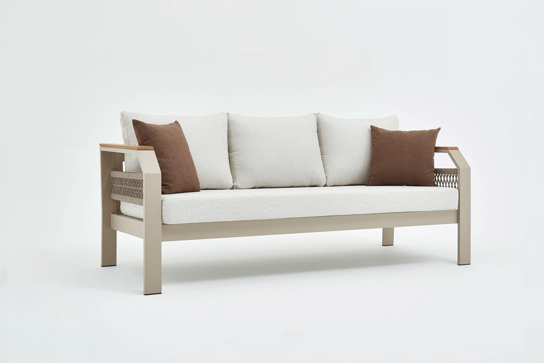 Set lounge gradina Hanah Home, burete, 195 x 66 x 74 cm, bej, 561CLR1140 — imaginea 5