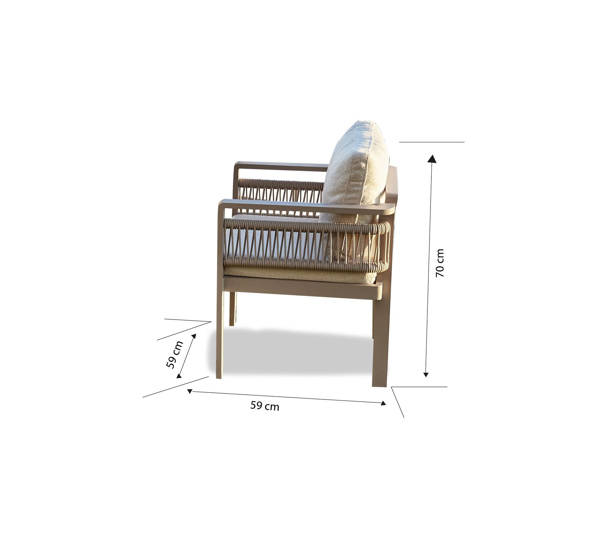 Set masa/scaune gradina (9 bucati) Hanah Home, burete, 195 x 66 x 74 cm, bej, 561CLR1313 — imaginea 3