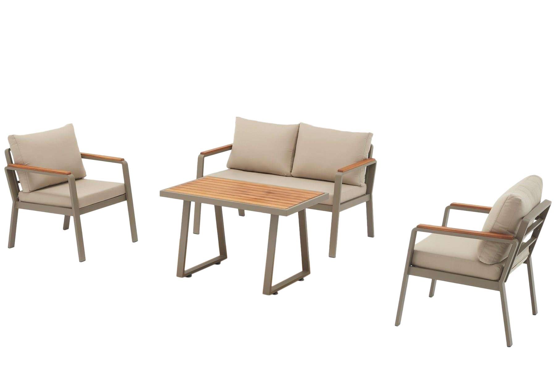 Set lounge gradina Hanah Home, burete, 125 x 69 x 74 cm, bej, 561CLR1146 — imaginea 7