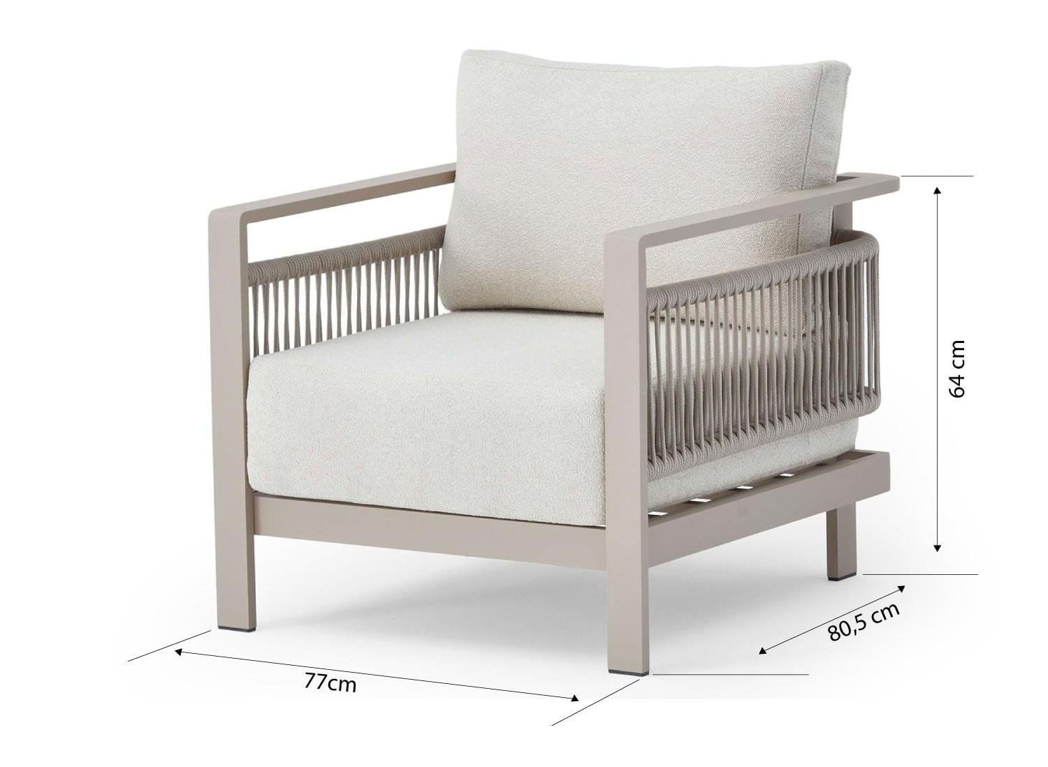 Set lounge gradina Hanah Home, burete, 188.5 x 64.2 x 80.5 cm, bej, 561CLR1144 — imaginea 2