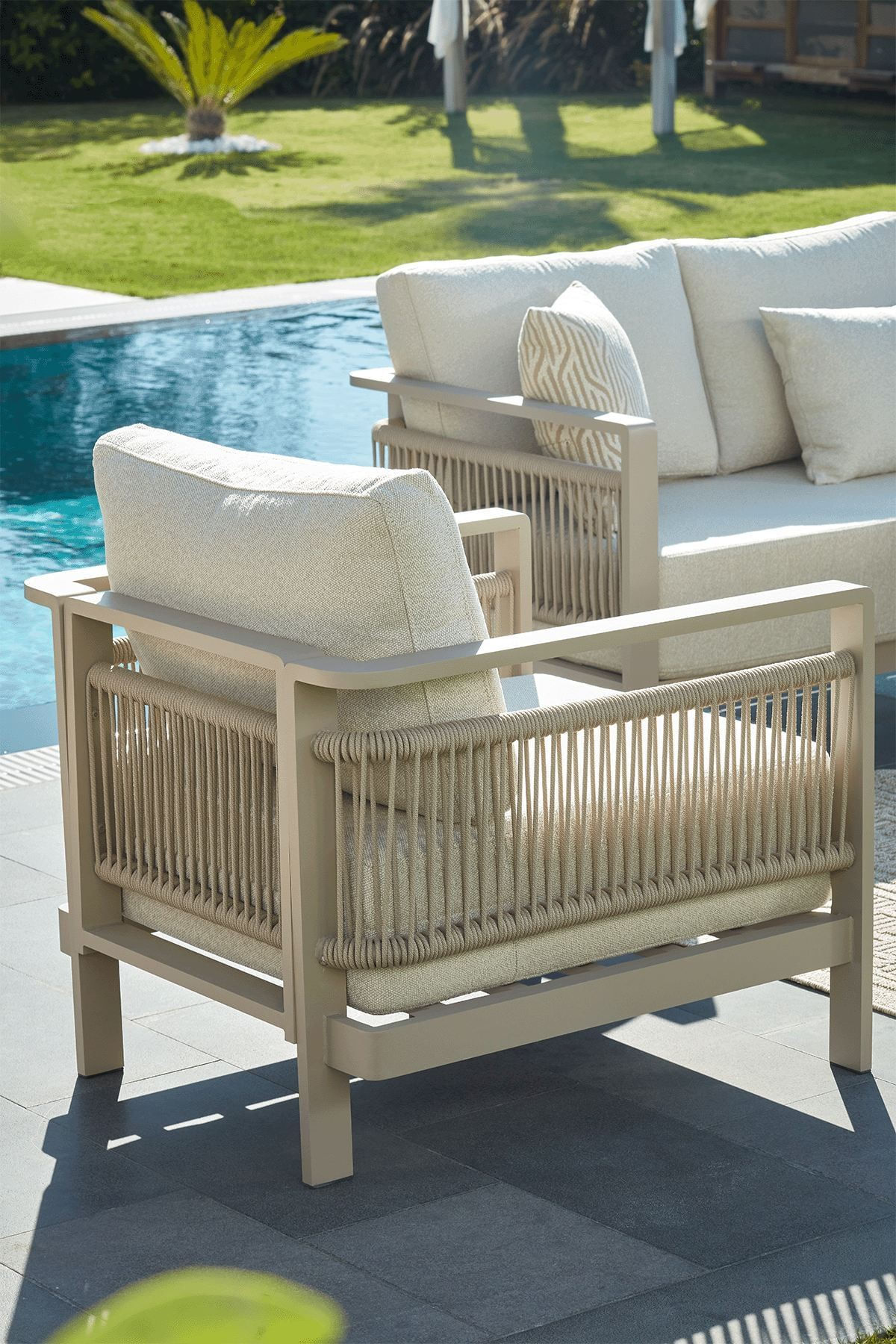 Set lounge gradina Hanah Home, burete, 188.5 x 64.2 x 80.5 cm, bej, 561CLR1144 — imaginea 5