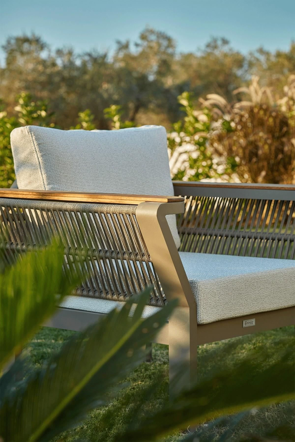 Set lounge gradina Hanah Home, burete, 214 x 69.5 x 77.5 cm, cappucino, 561CLR1142 — imaginea 4