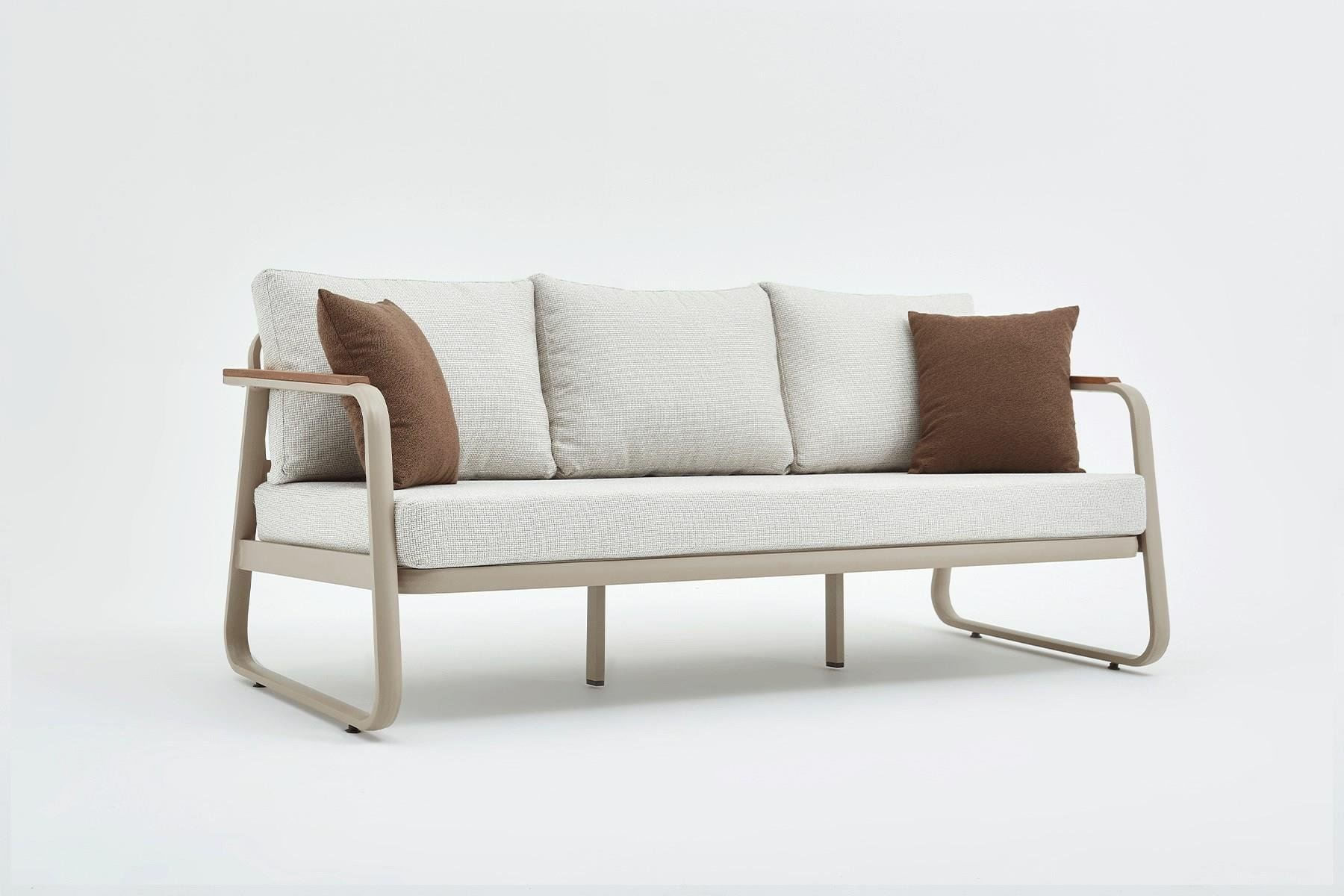 Set lounge gradina Hanah Home, burete, 195 x 66 x 74 cm, bej, 561CLR1141 — imaginea 8