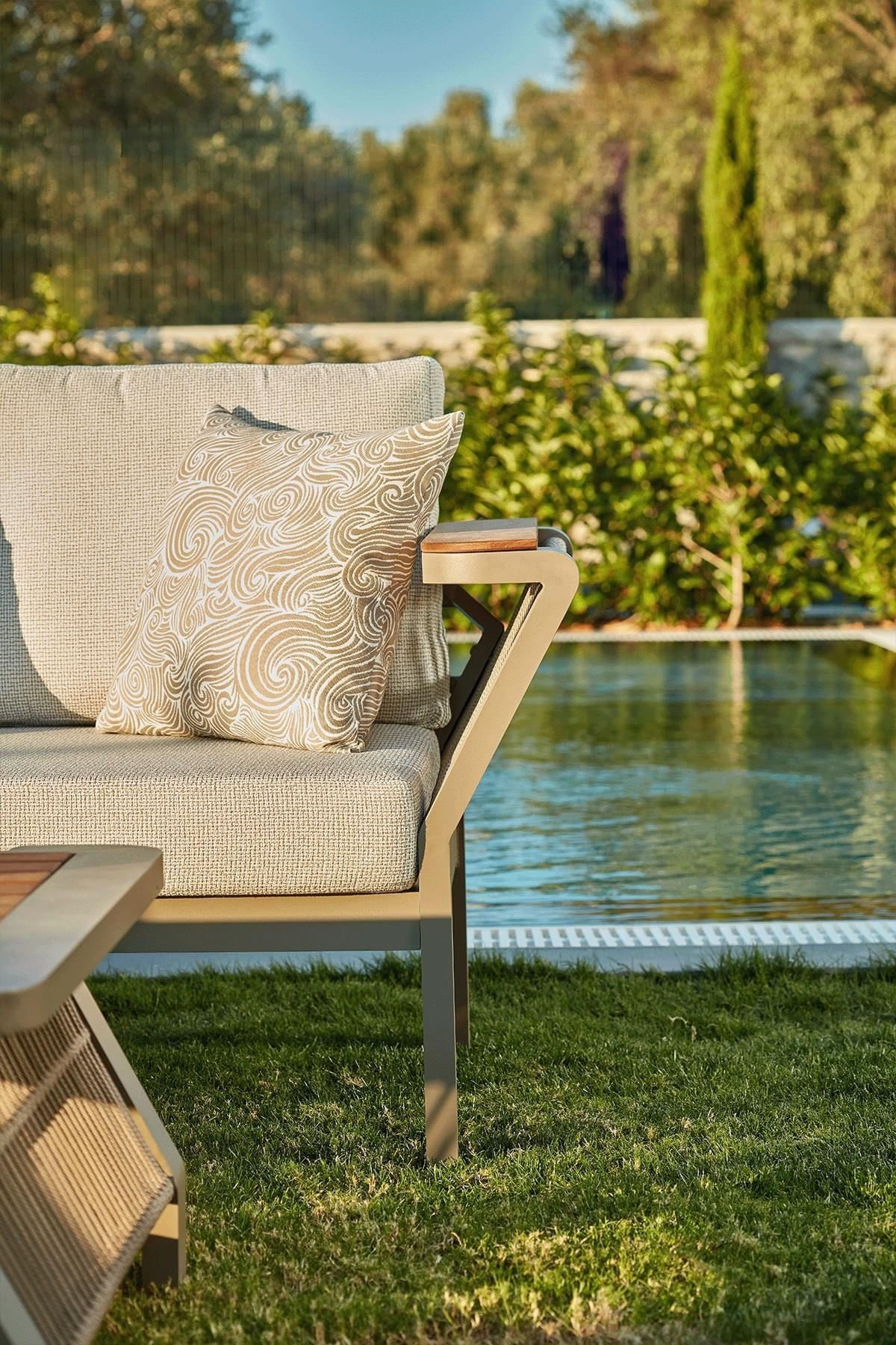 Set lounge gradina Hanah Home, burete, 214 x 69.5 x 77.5 cm, cappucino, 561CLR1142 — imaginea 5
