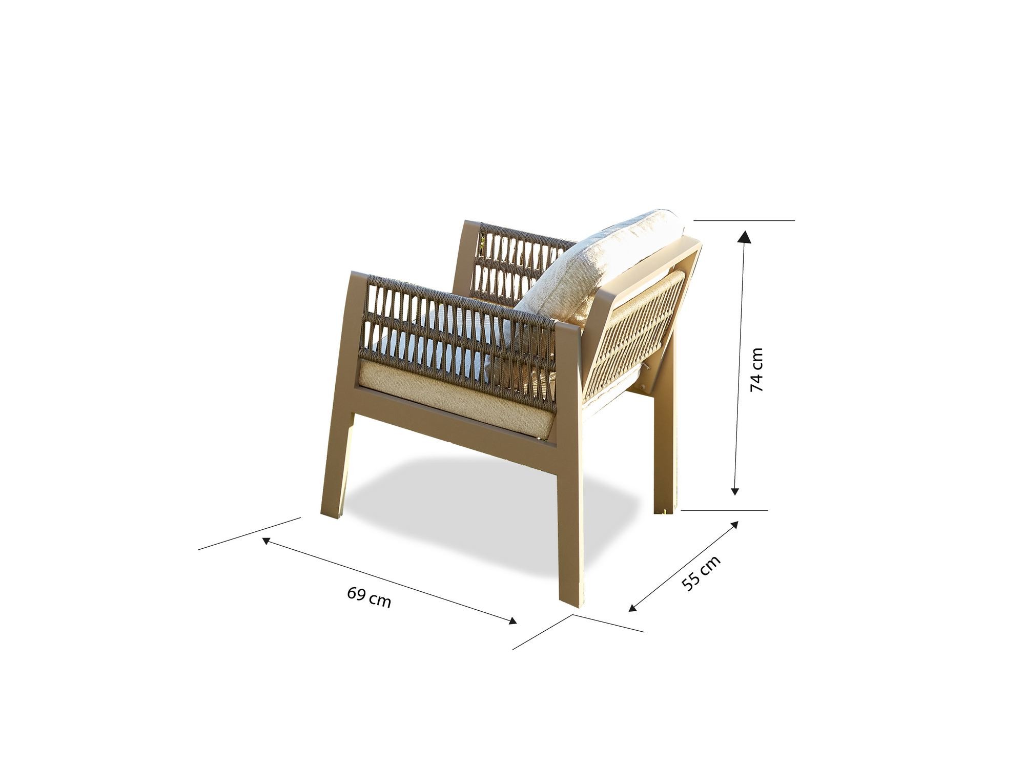 Set masa/scaune gradina (9 bucati) Hanah Home, burete, 200 x 100 x 70 cm, bej, 561CLR1314 — imaginea 2
