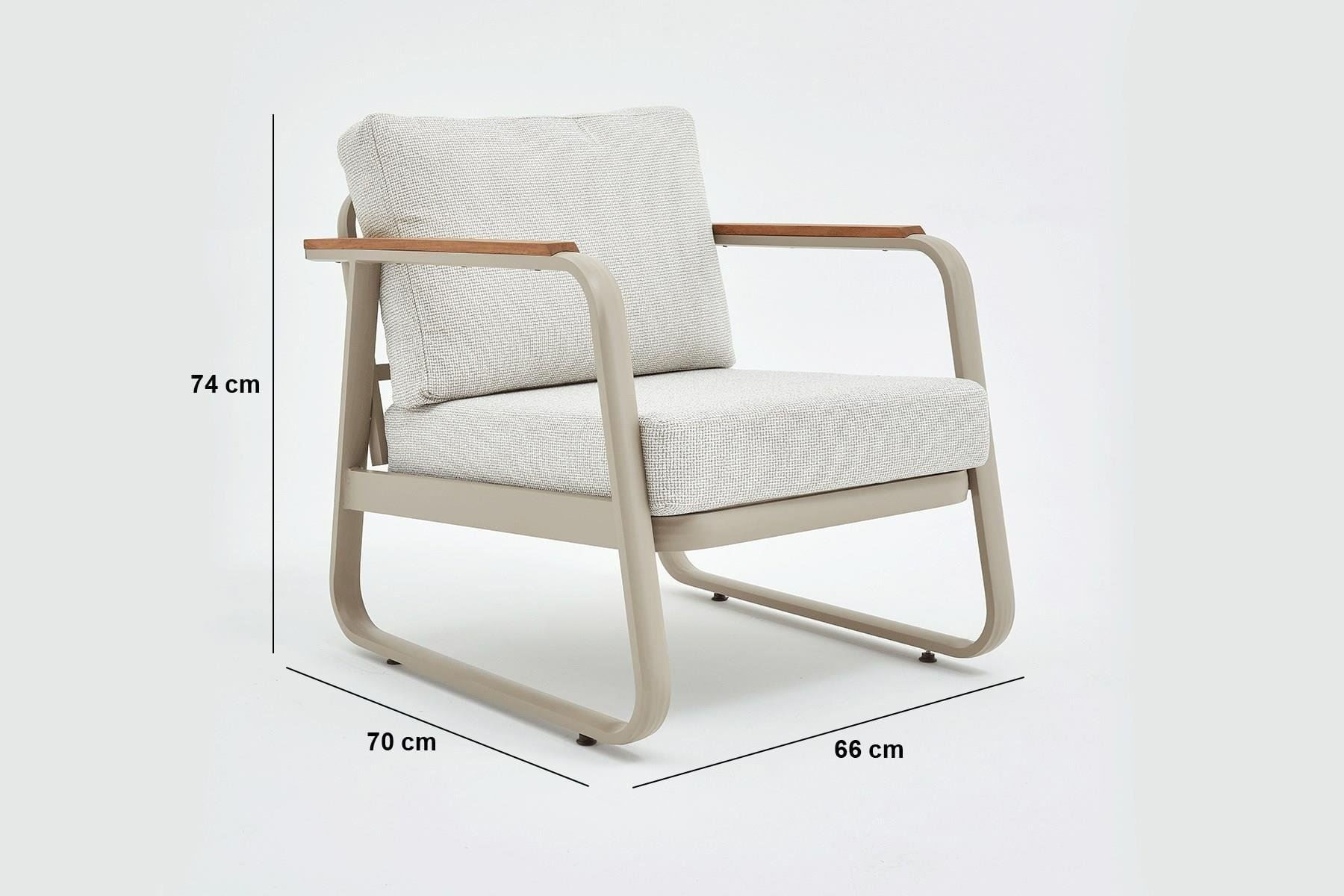 Set lounge gradina Hanah Home, burete, 195 x 66 x 74 cm, bej, 561CLR1141 — imaginea 13