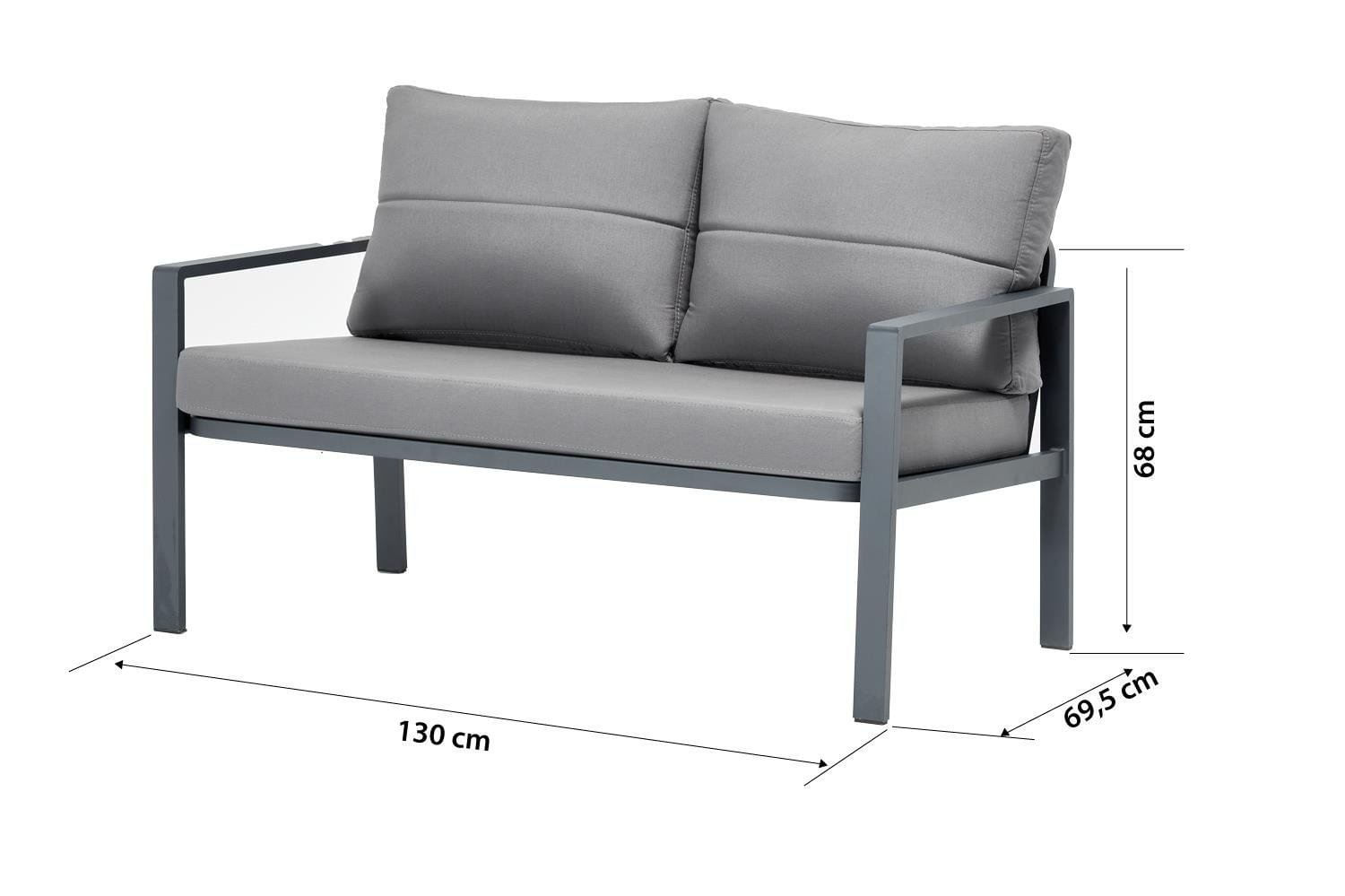 Set lounge gradina Hanah Home, burete, 130 x 60 x 68 cm, antracit, 561CLR1145 — imaginea 4
