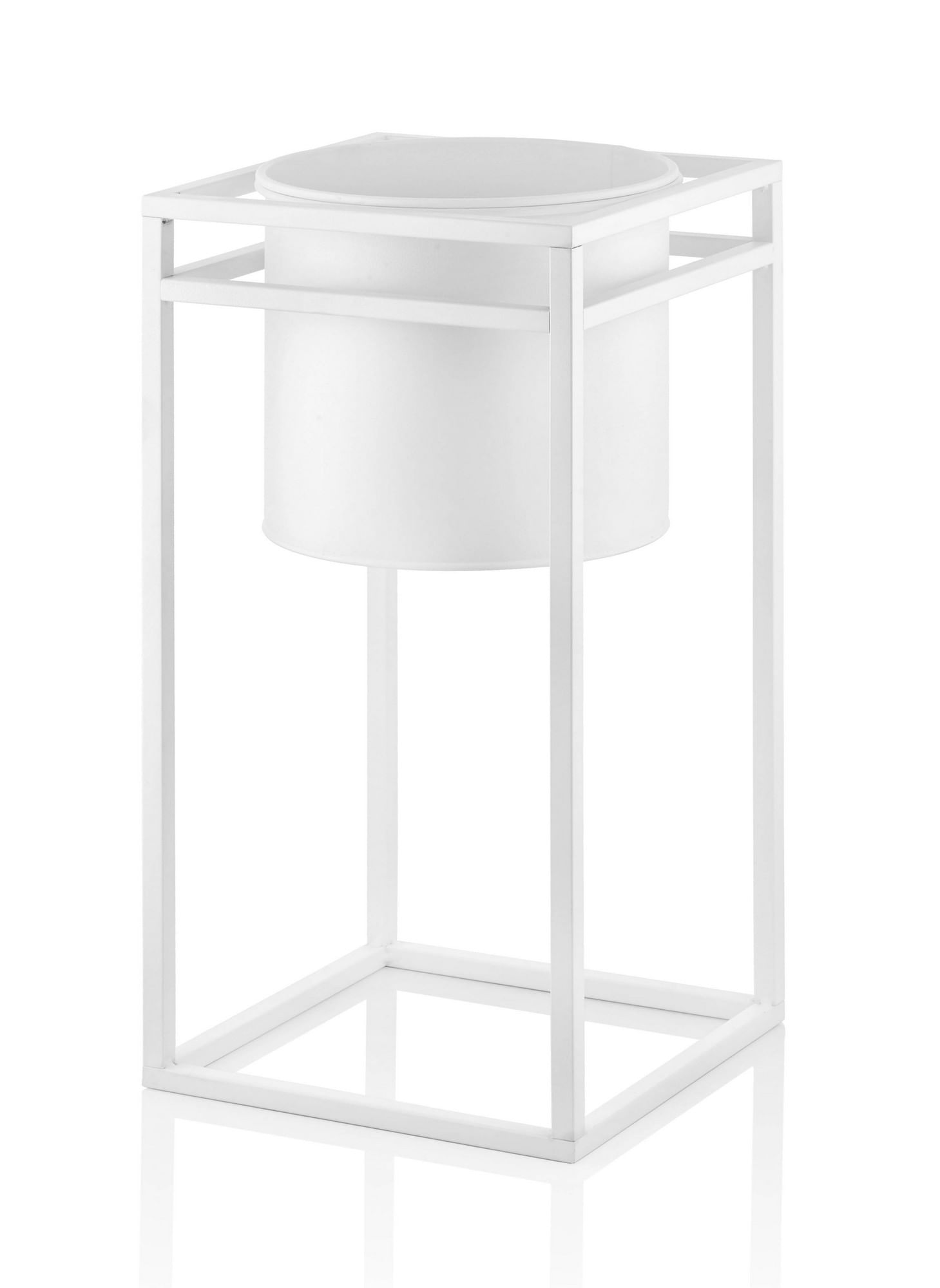 Ghiveci decorativ Aberto Design, 30 x 30 x 60 cm, alb, 742TMA8866