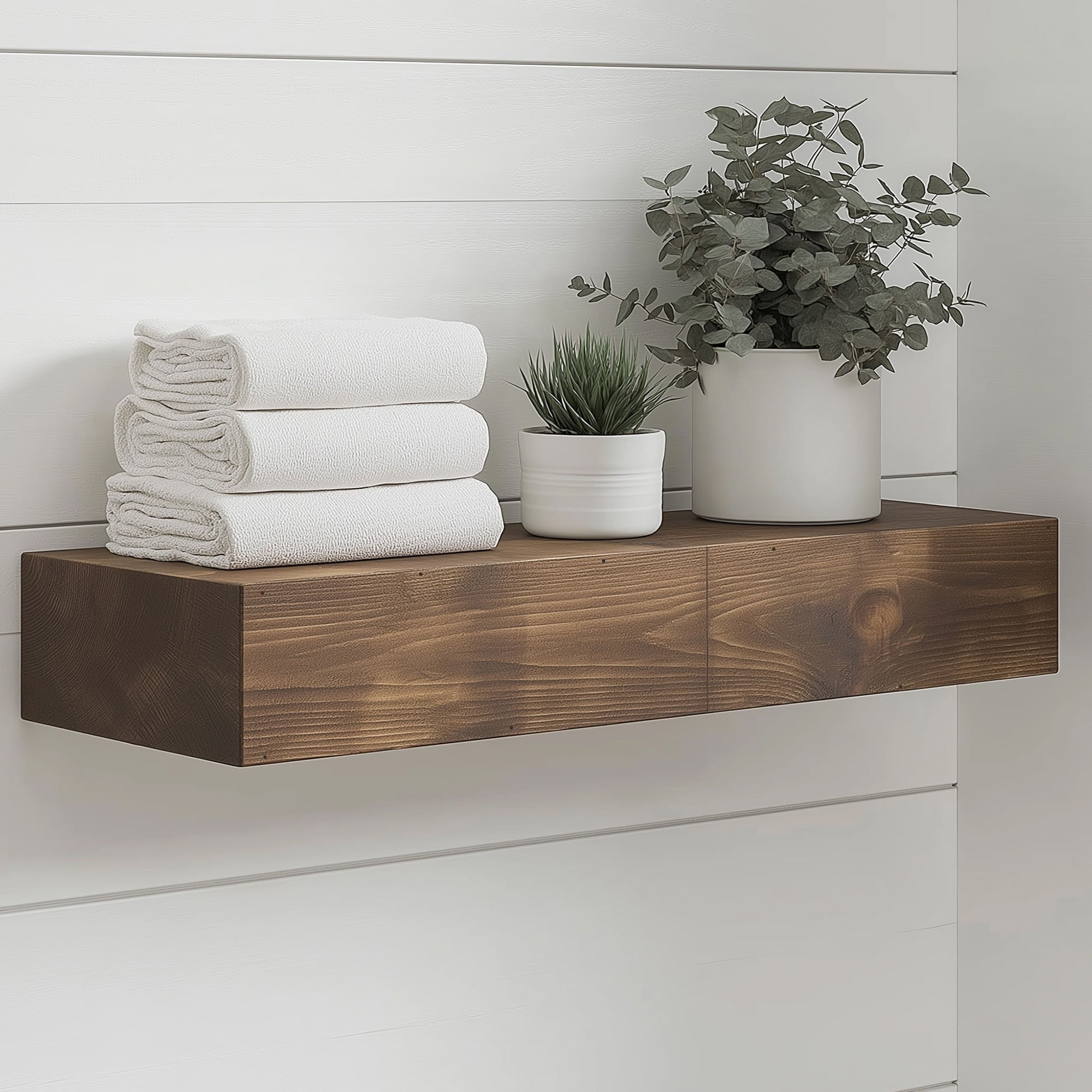 Raft decorativ lemn Hanah Home, lemn masiv, 13 x 11 x 60 cm, lemn, 792EVL2924 — imaginea 2