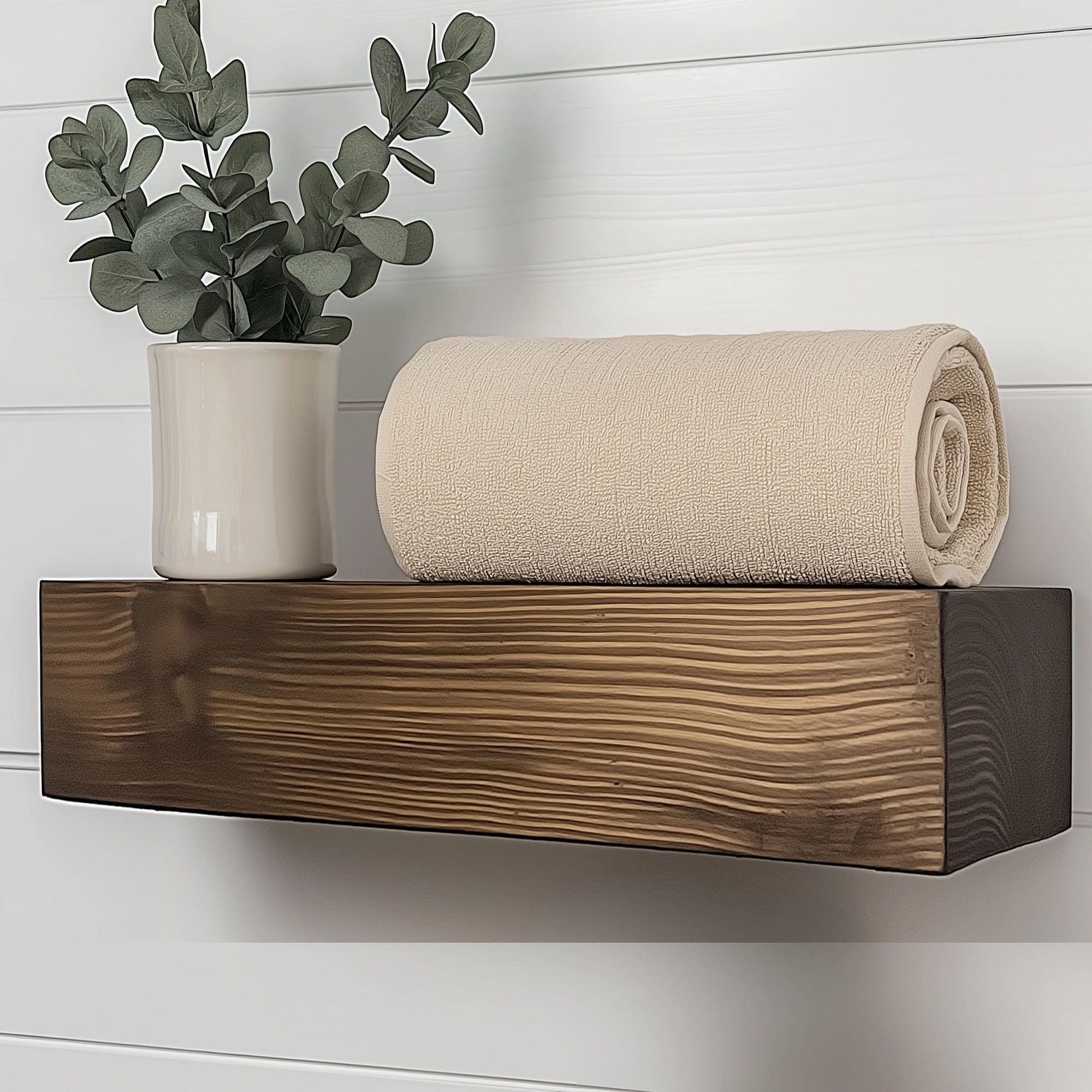 Raft decorativ lemn Hanah Home, lemn masiv, 13 x 11 x 60 cm, lemn, 792EVL2924 — imaginea 4