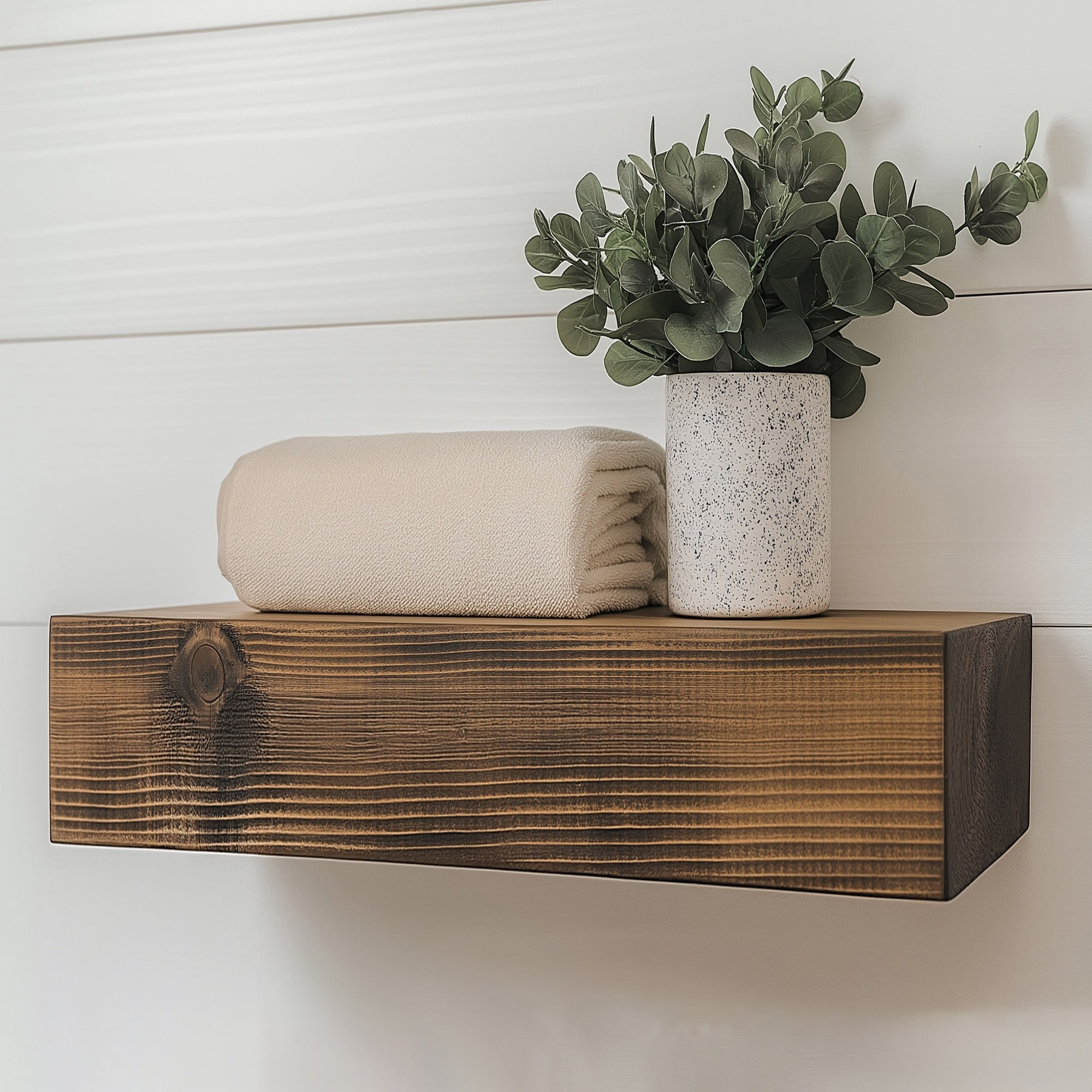 Raft decorativ lemn Hanah Home, lemn masiv, 13 x 11 x 40 cm, lemn, set 2 piese, 792EVL2925 — imaginea 4