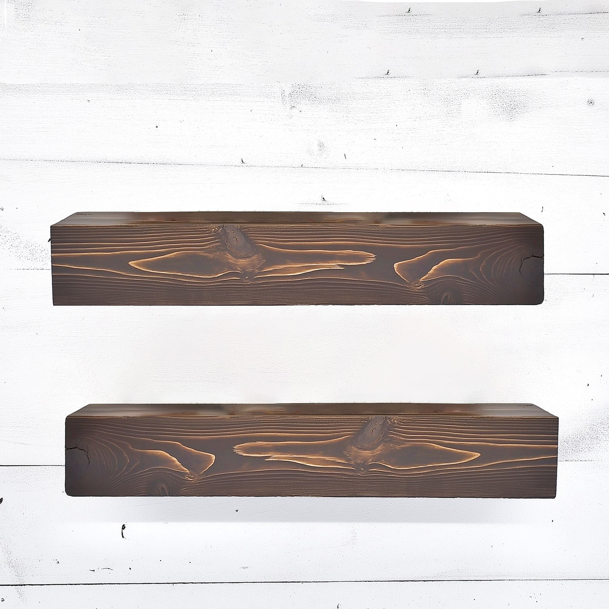 Raft decorativ lemn Hanah Home, lemn masiv, 13 x 11 x 40 cm, lemn, set 2 piese, 792EVL2925 — imaginea 5