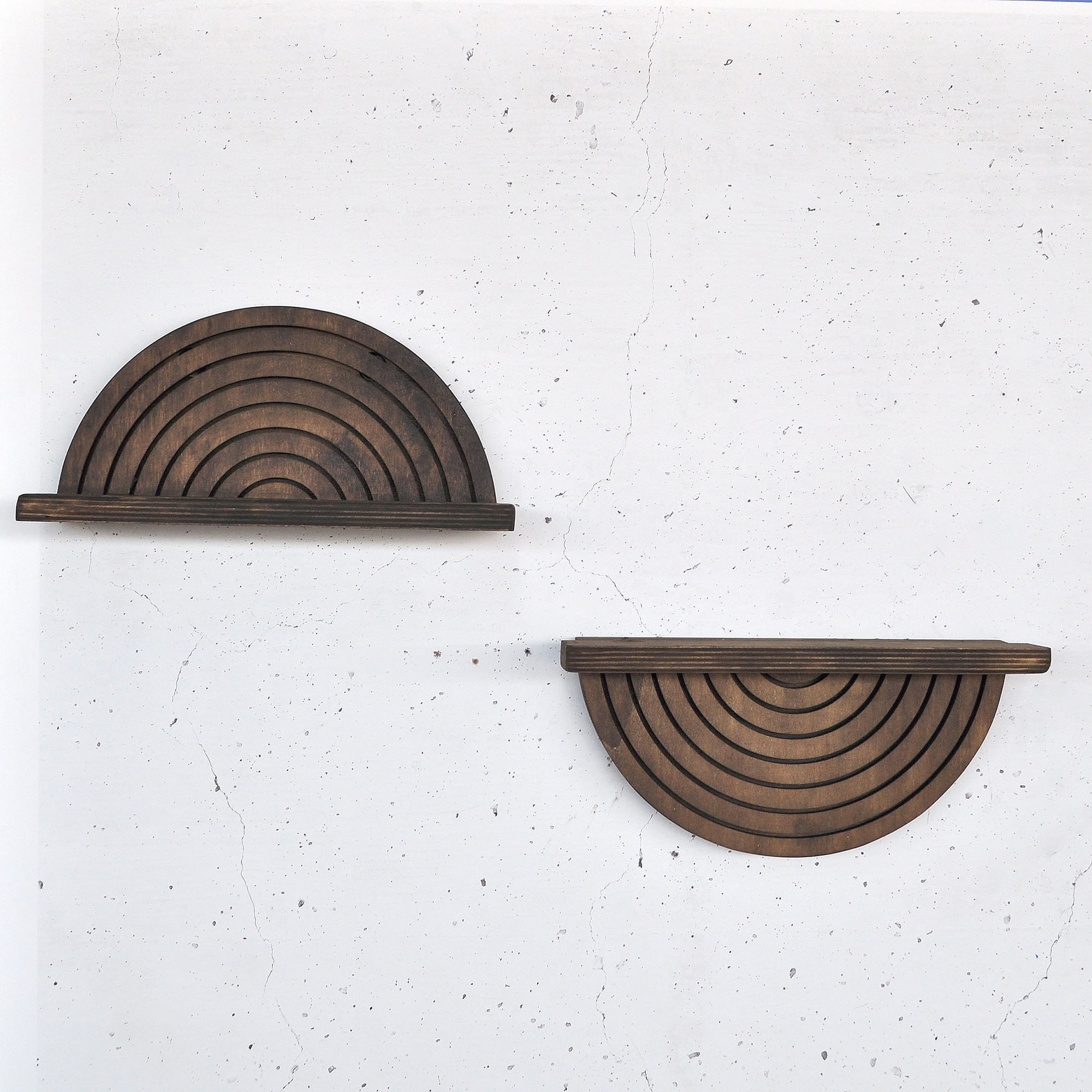 Raft decorativ lemn Hanah Home, placaj, 31 x 9 x 16 cm, lemn, set 2 piese, 792EVL2949 — imaginea 2