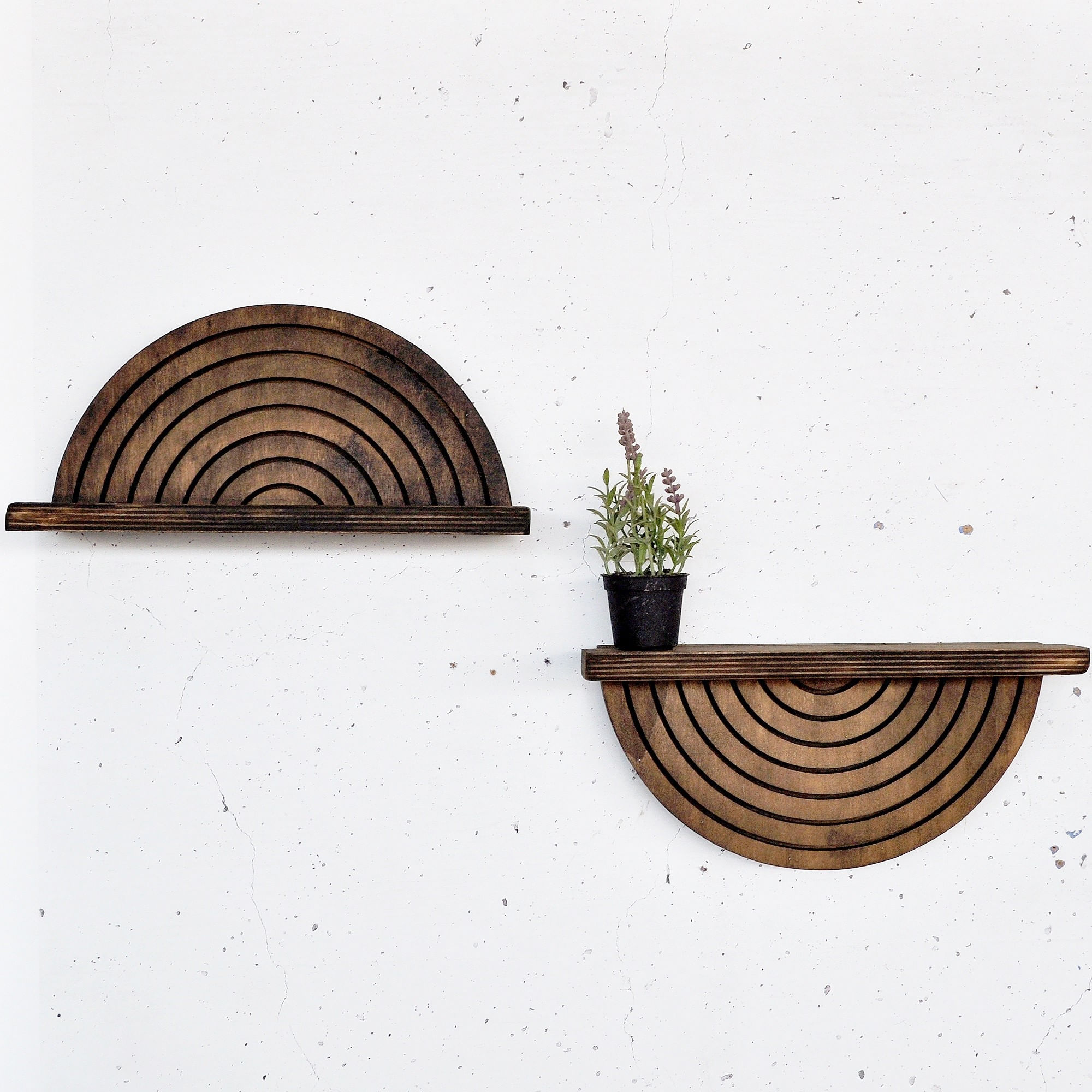 Raft decorativ lemn Hanah Home, placaj, 31 x 9 x 16 cm, lemn, set 2 piese, 792EVL2949 — imaginea 3