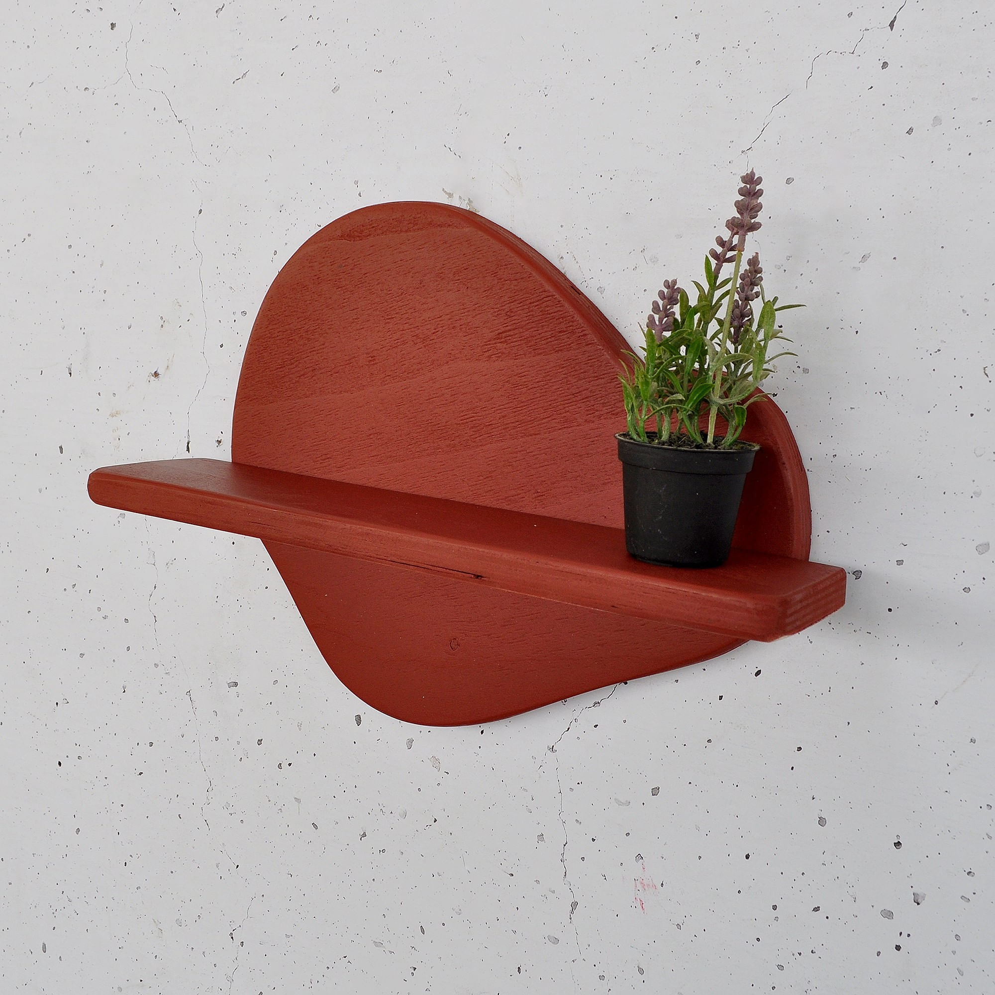 Raft decorativ lemn Hanah Home, placaj, 35 x 11 x 28 cm, portocaliu, 792EVL2959 — imaginea 3