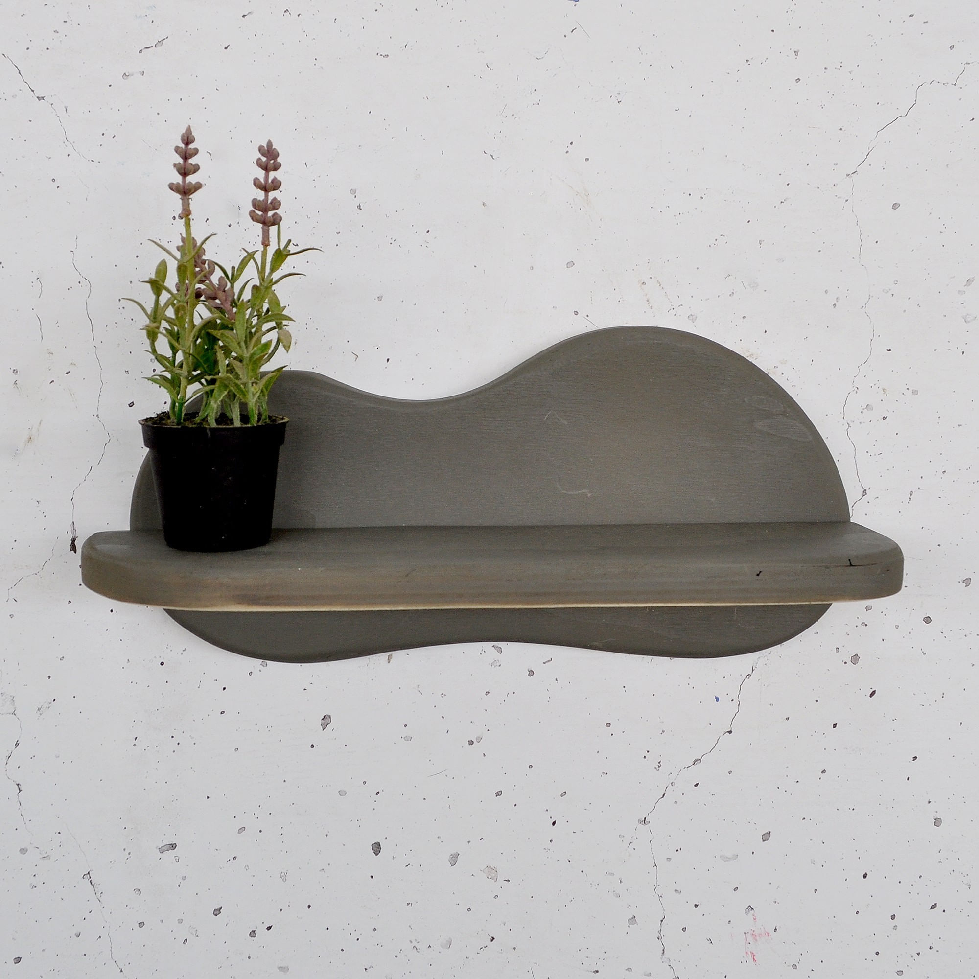 Raft decorativ lemn Hanah Home, placaj, 34 x 10 x 15 cm, gri, 792EVL2956 — imaginea 3