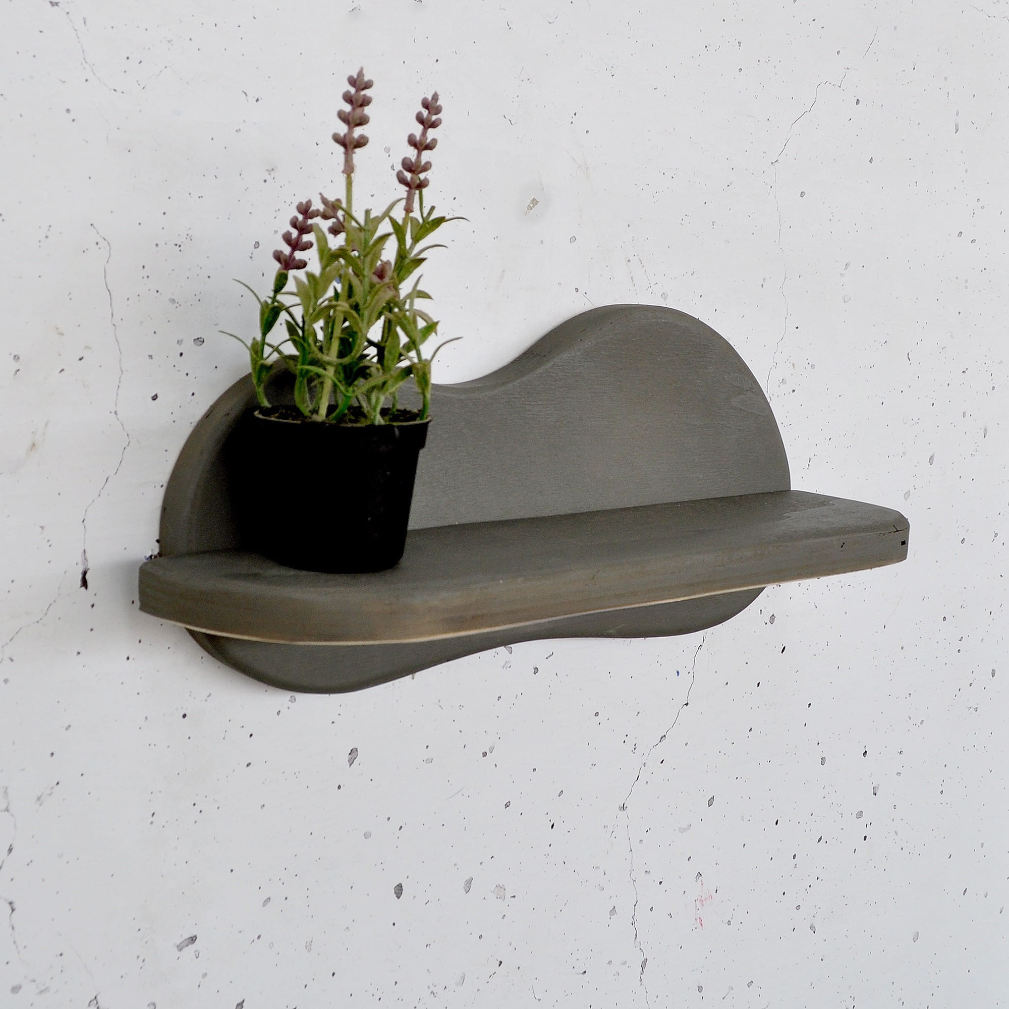 Raft decorativ lemn Hanah Home, placaj, 34 x 10 x 15 cm, gri, 792EVL2956 — imaginea 4