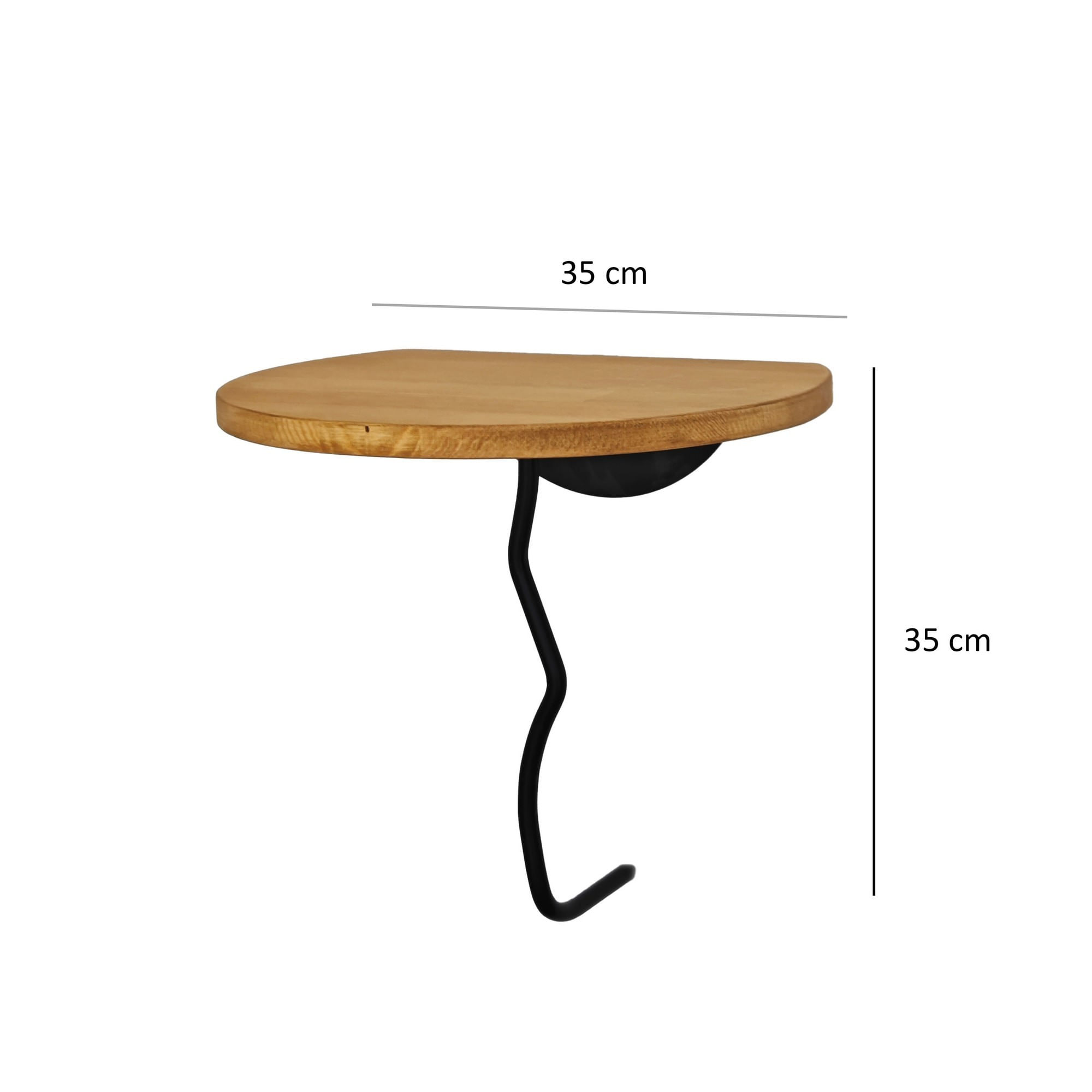 Raft perete Hanah Home, 100% lemn masiv de pin, 35 x 35 cm, negru/stejar, 552NOS2453 — imaginea 5
