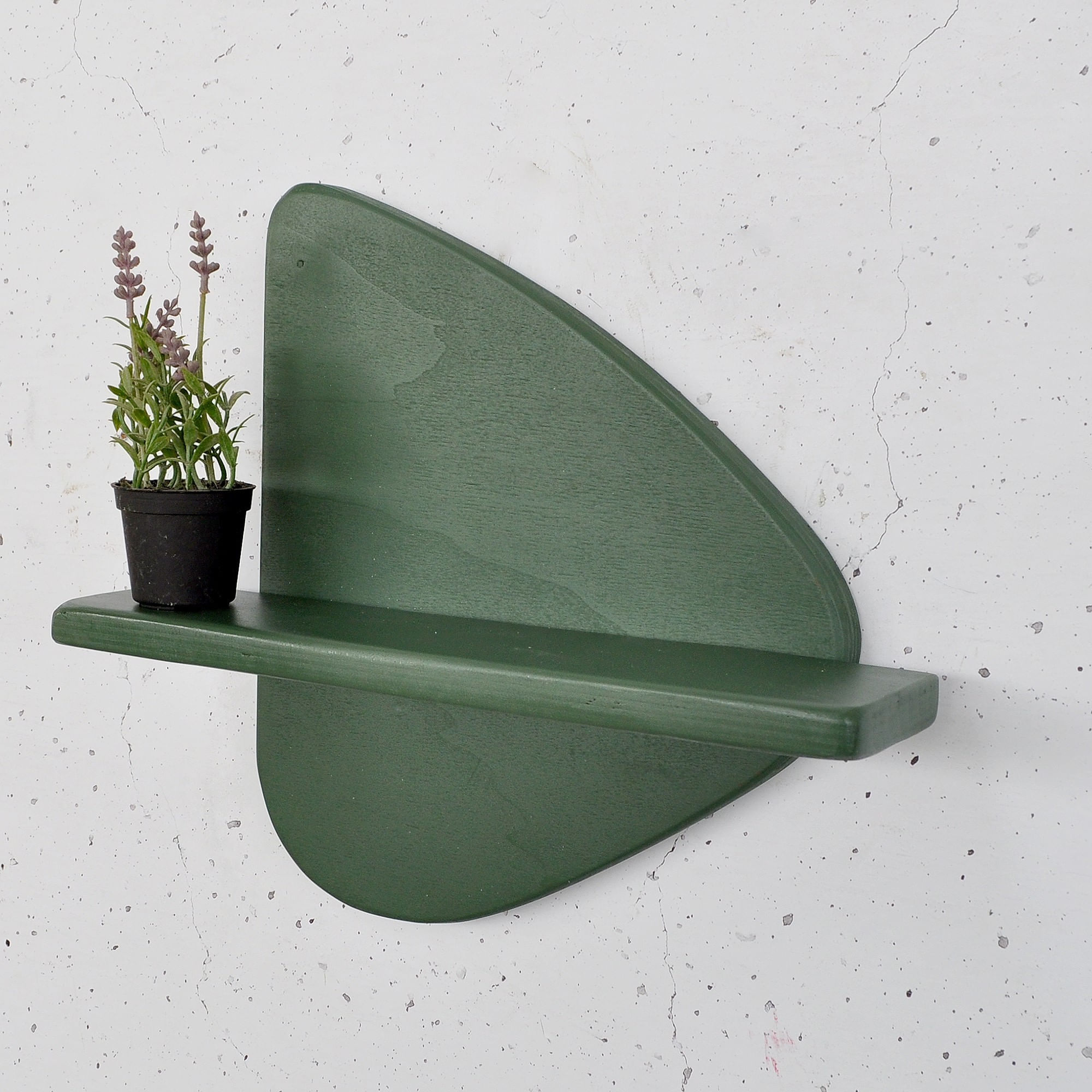 Raft decorativ lemn Hanah Home, placaj, 35 x 11 x 32 cm, închis verde, 792EVL2961 — imaginea 6