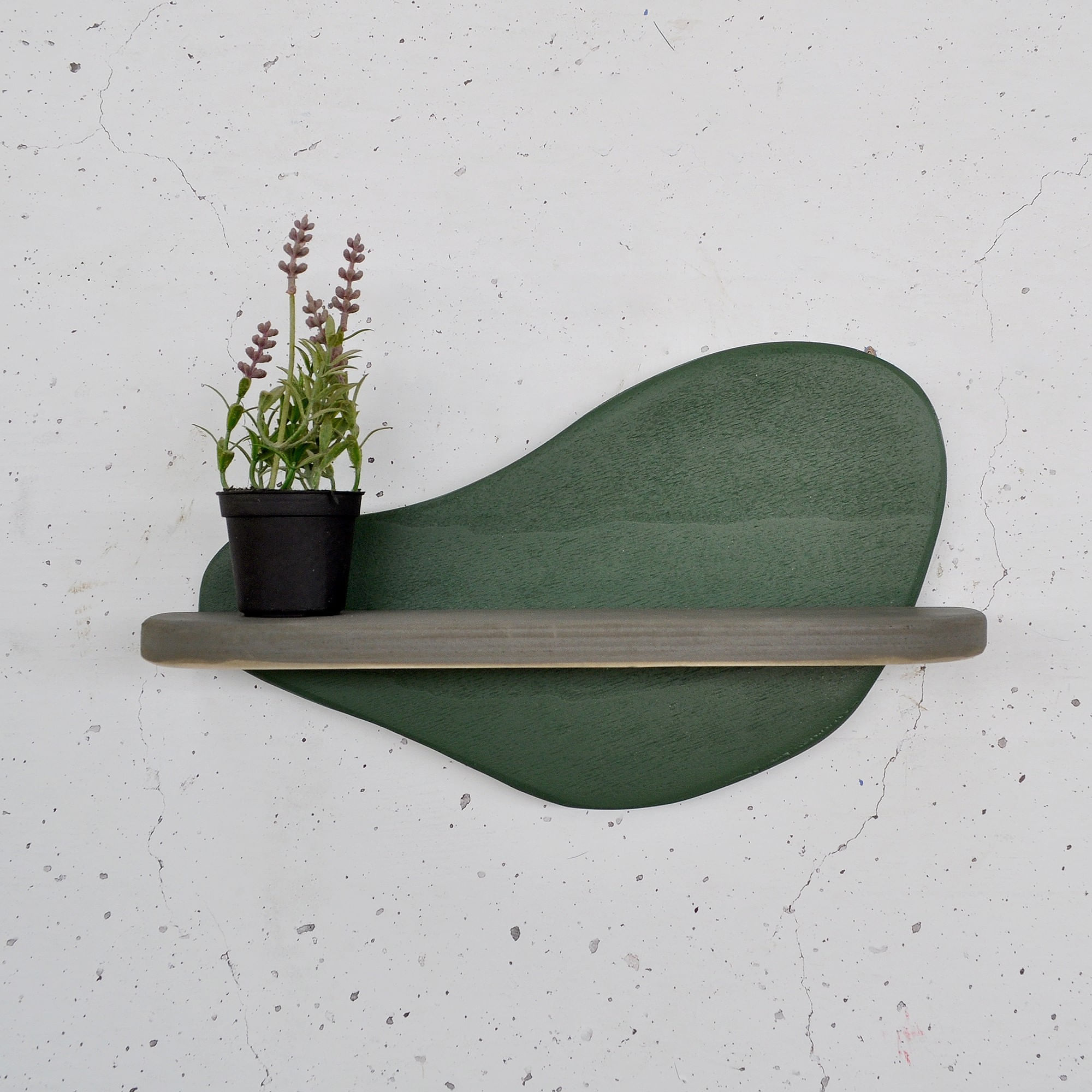 Raft decorativ lemn Hanah Home, placaj, 35 x 11 x 20 cm, închis verde/gri, 792EVL2960 — imaginea 5