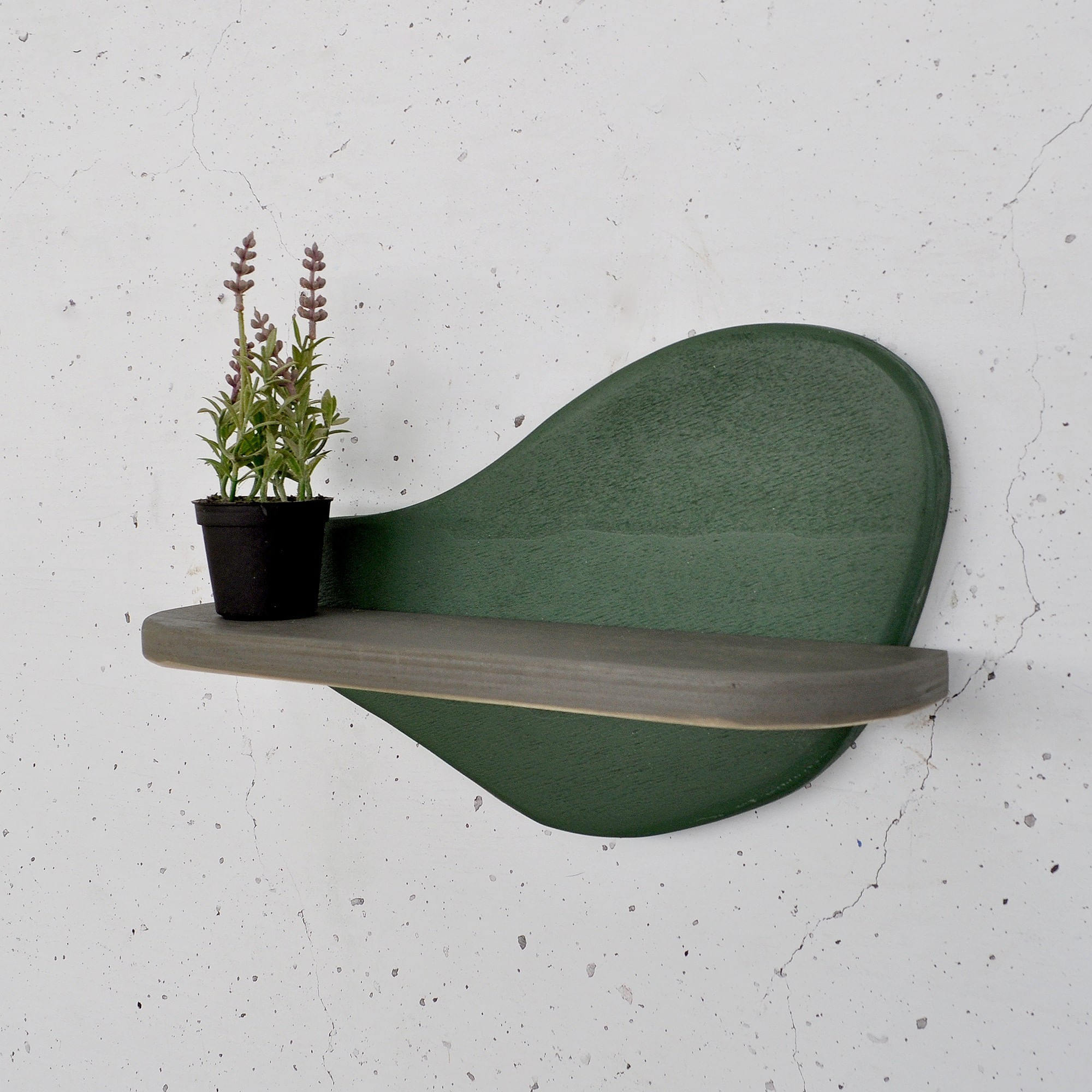 Raft decorativ lemn Hanah Home, placaj, 35 x 11 x 20 cm, închis verde/gri, 792EVL2960 — imaginea 6