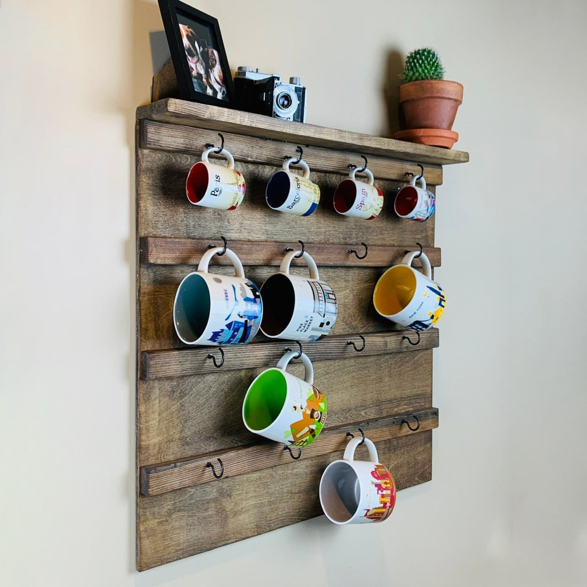 Raft decorativ lemn Hanah Home, placaj, 55 x 7 x 55 cm, lemn, 792EVL2937 — imaginea 3