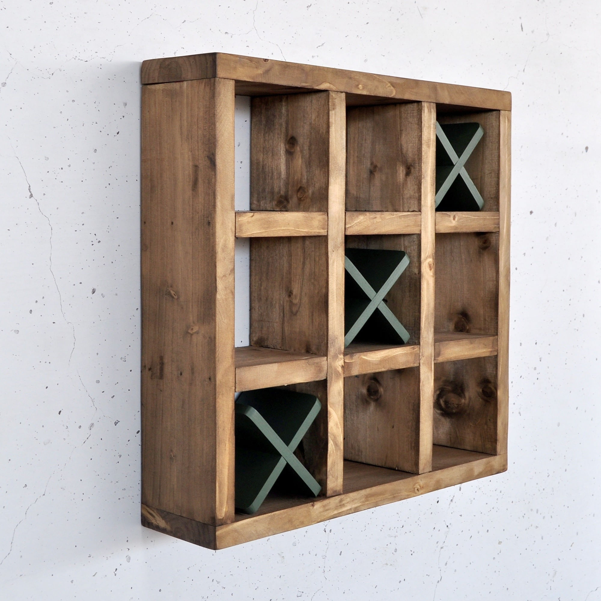 Raft decorativ lemn Hanah Home, lemn masiv, 42.5 x 11 x 42.5 cm, lemn, 792EVL2950 — imaginea 3