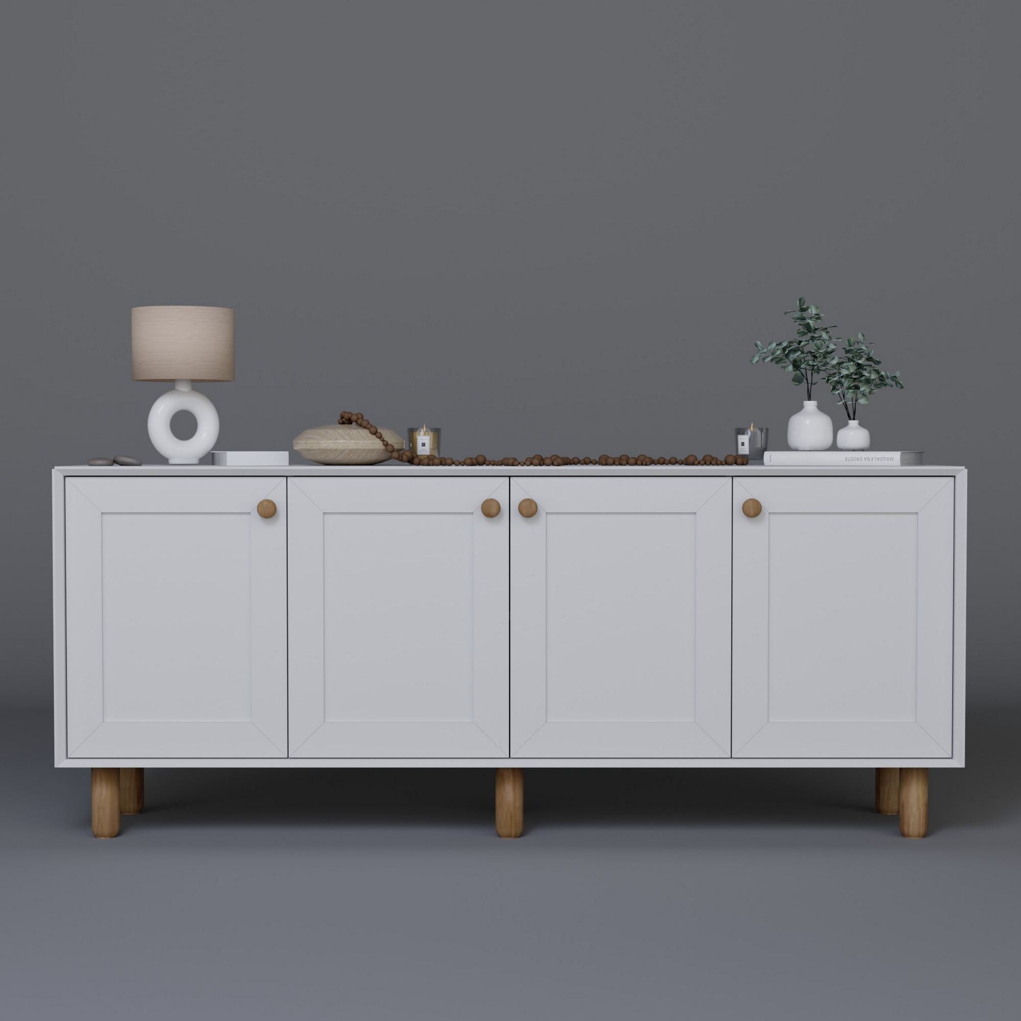 Consolă Hanah Home, PAL melaminat, 180 x 40 x 75 cm, alb, 350MWD1509 — imaginea 3