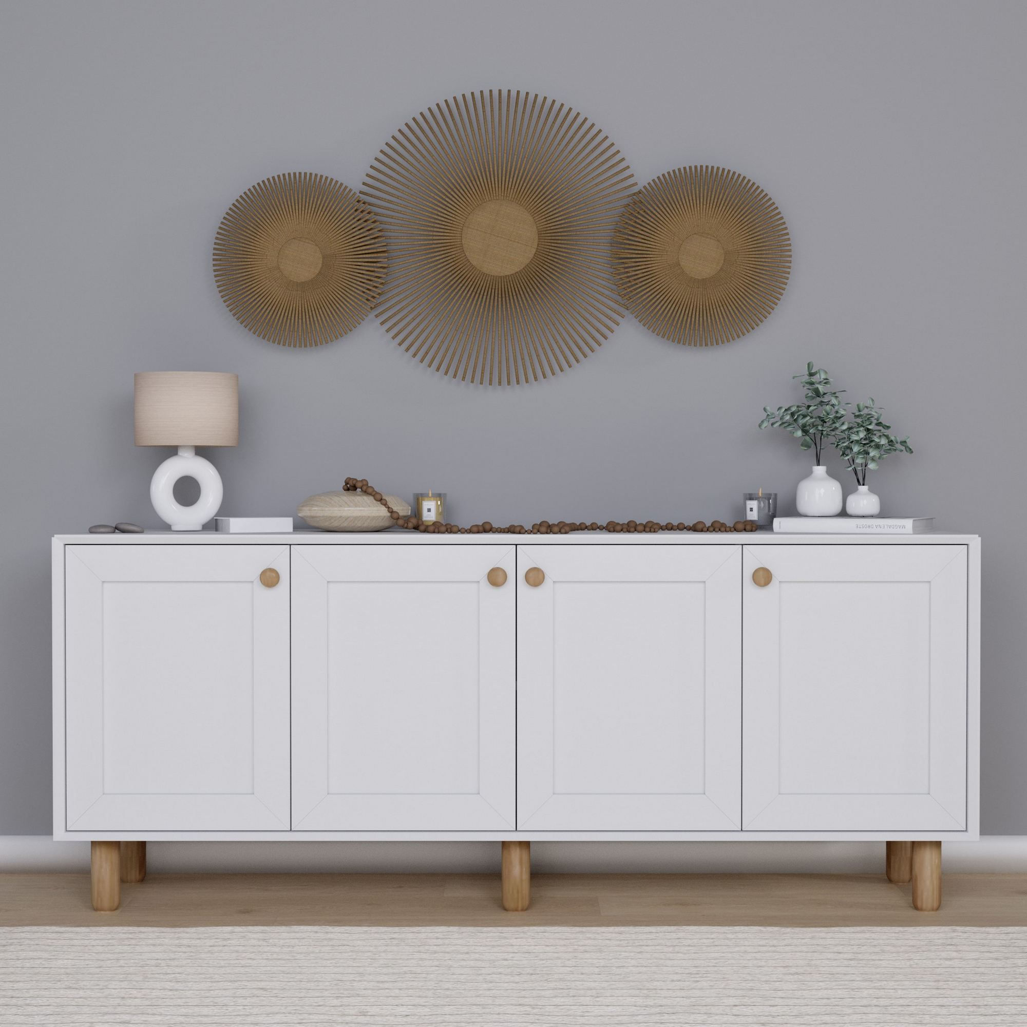 Consolă Hanah Home, PAL melaminat, 180 x 40 x 75 cm, alb, 350MWD1509 — imaginea 5