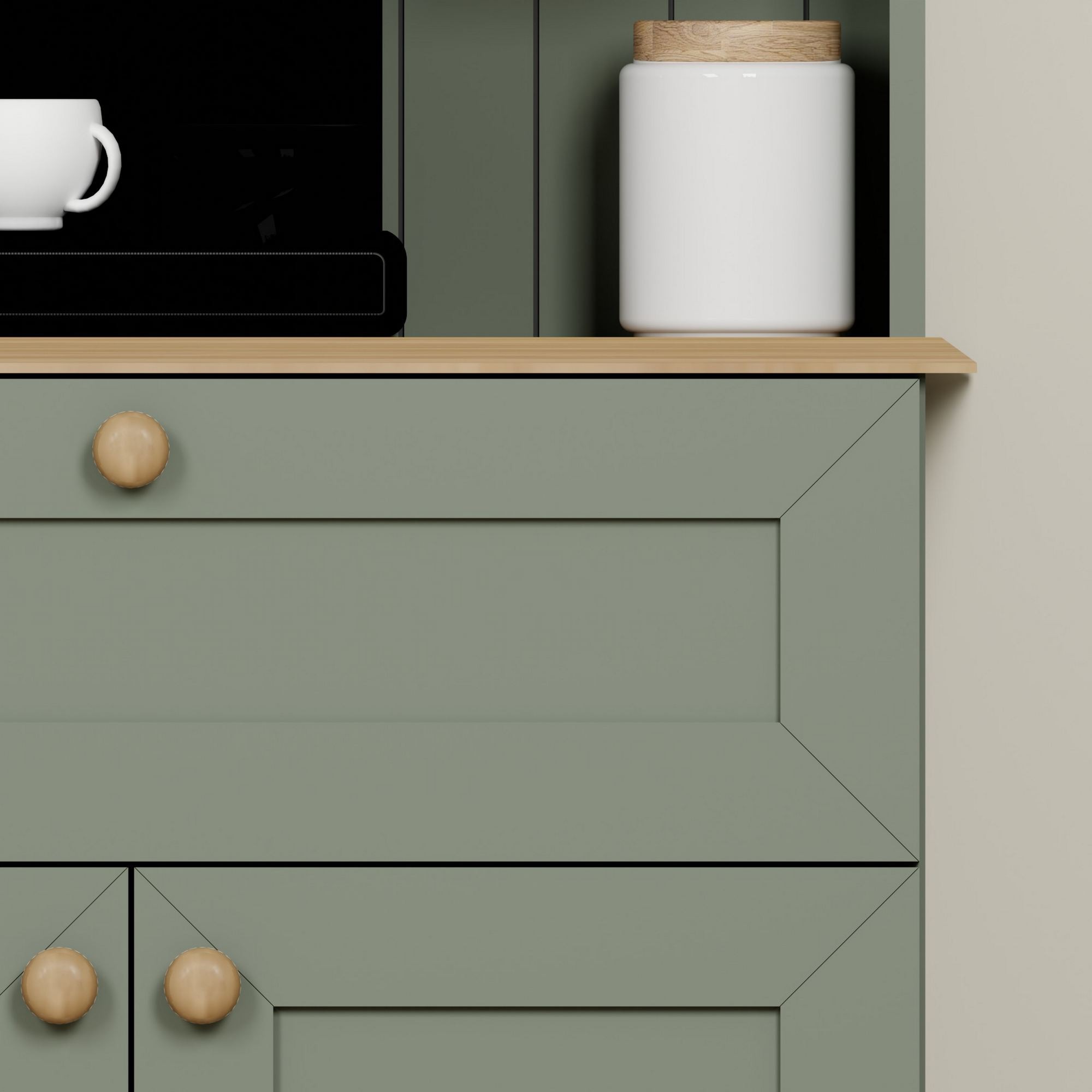 Suport cafea Hanah Home, PAL 100%, 80 x 42 x 100 cm, verde, 350MWD1210