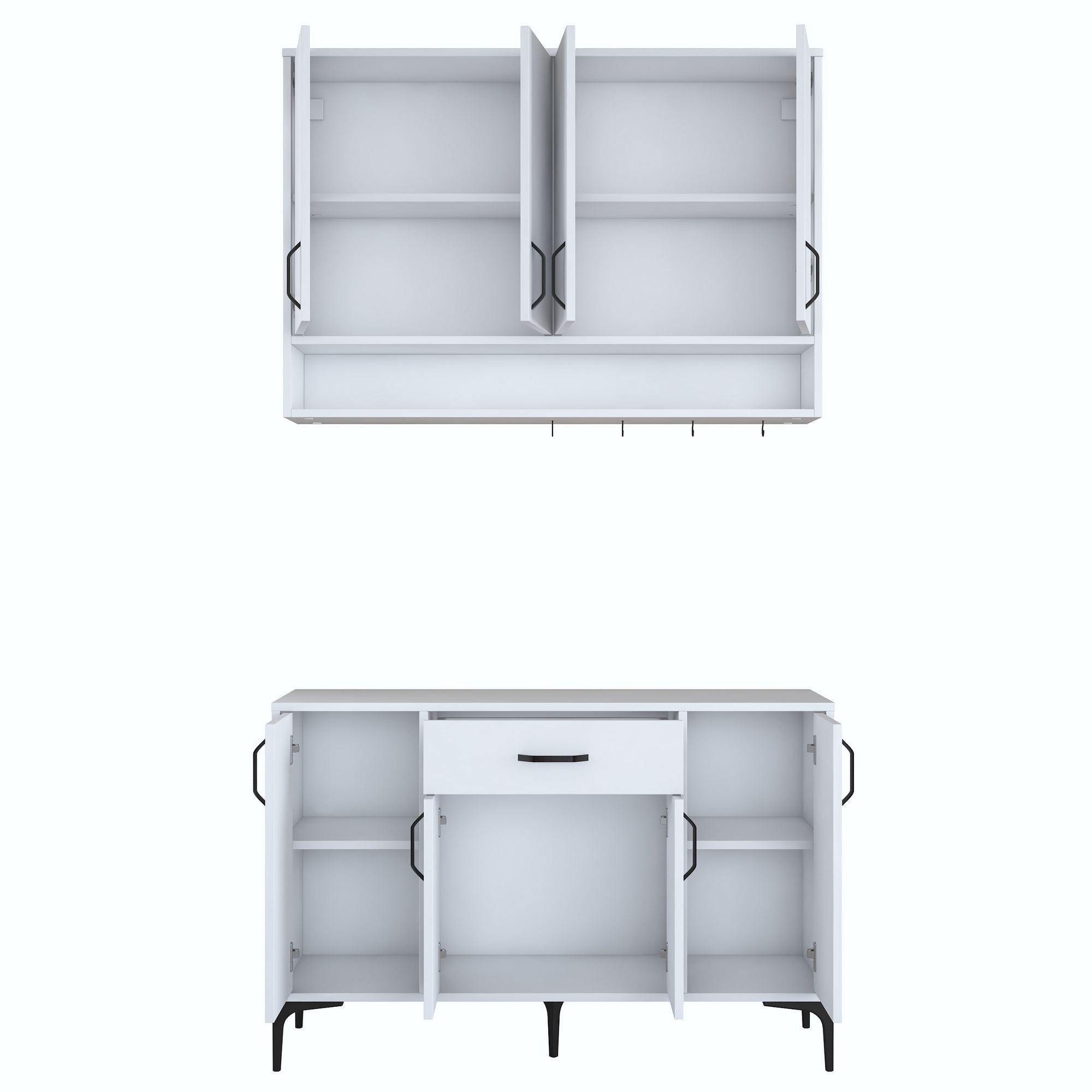 Suport cafea Hanah Home, PAL 100%, 120 x 40 x 160.4 cm, alb, 893RAN5514 — imaginea 5