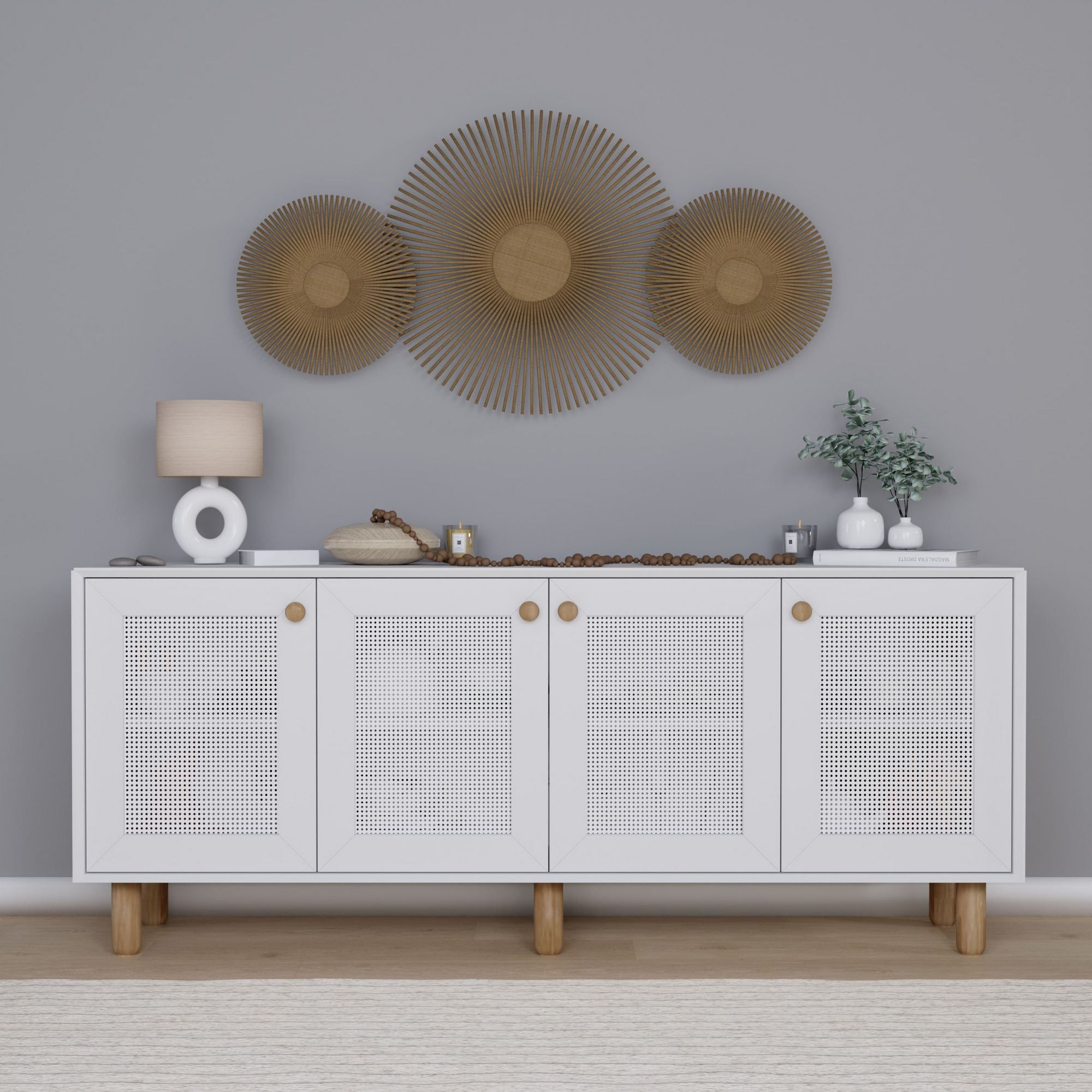 Consolă Hanah Home, PAL melaminat, 180 x 40 x 75 cm, alb, 350MWD1505 — imaginea 4