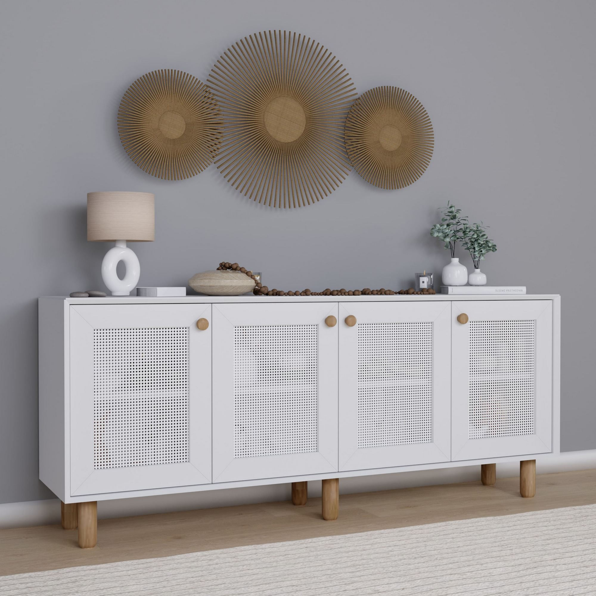 Consolă Hanah Home, PAL melaminat, 180 x 40 x 75 cm, alb, 350MWD1505 — imaginea 5