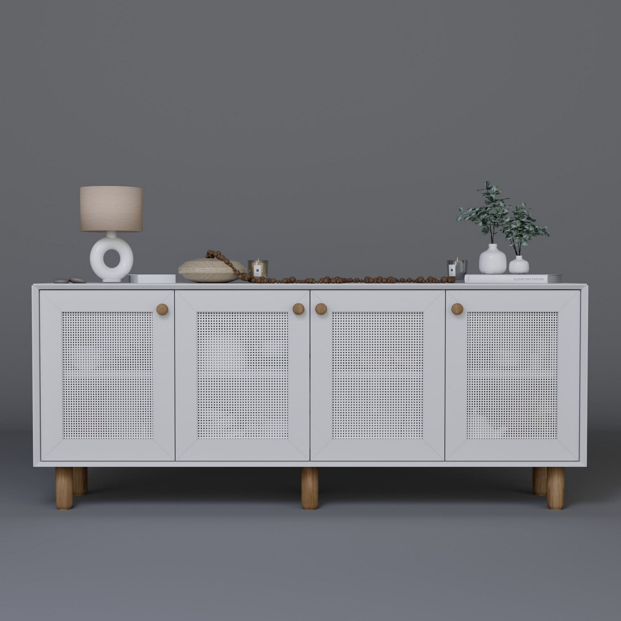 Consolă Hanah Home, PAL melaminat, 180 x 40 x 75 cm, alb, 350MWD1505 — imaginea 6