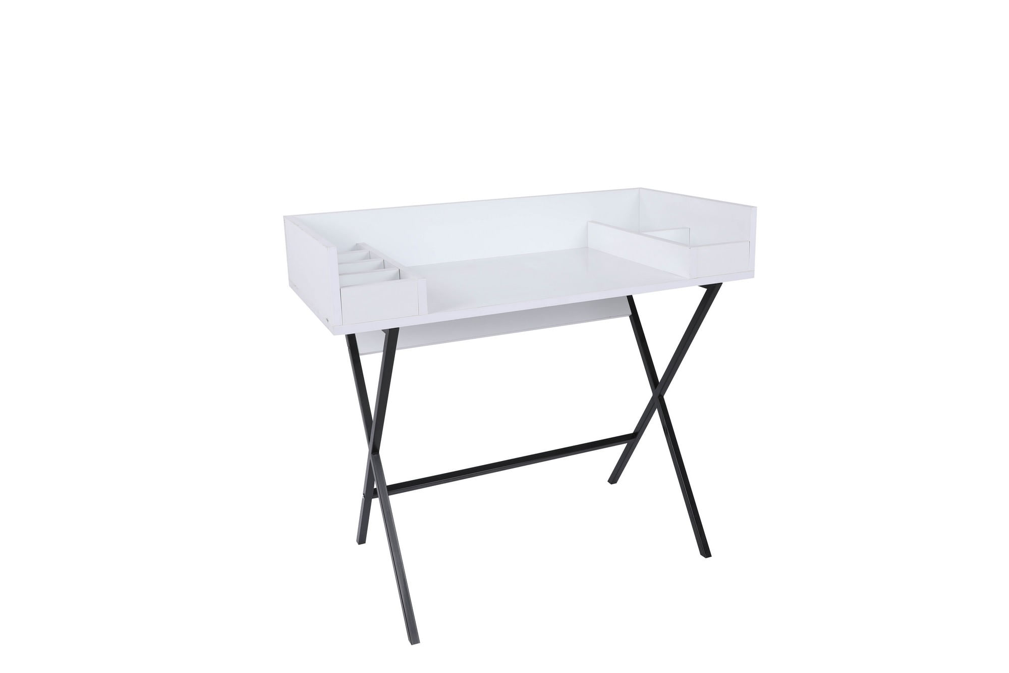 Masă machiaj Hanah Home, PAL melaminat, 100 x 89 x 50 cm, alb/negru, 811MDD5106 — imaginea 4
