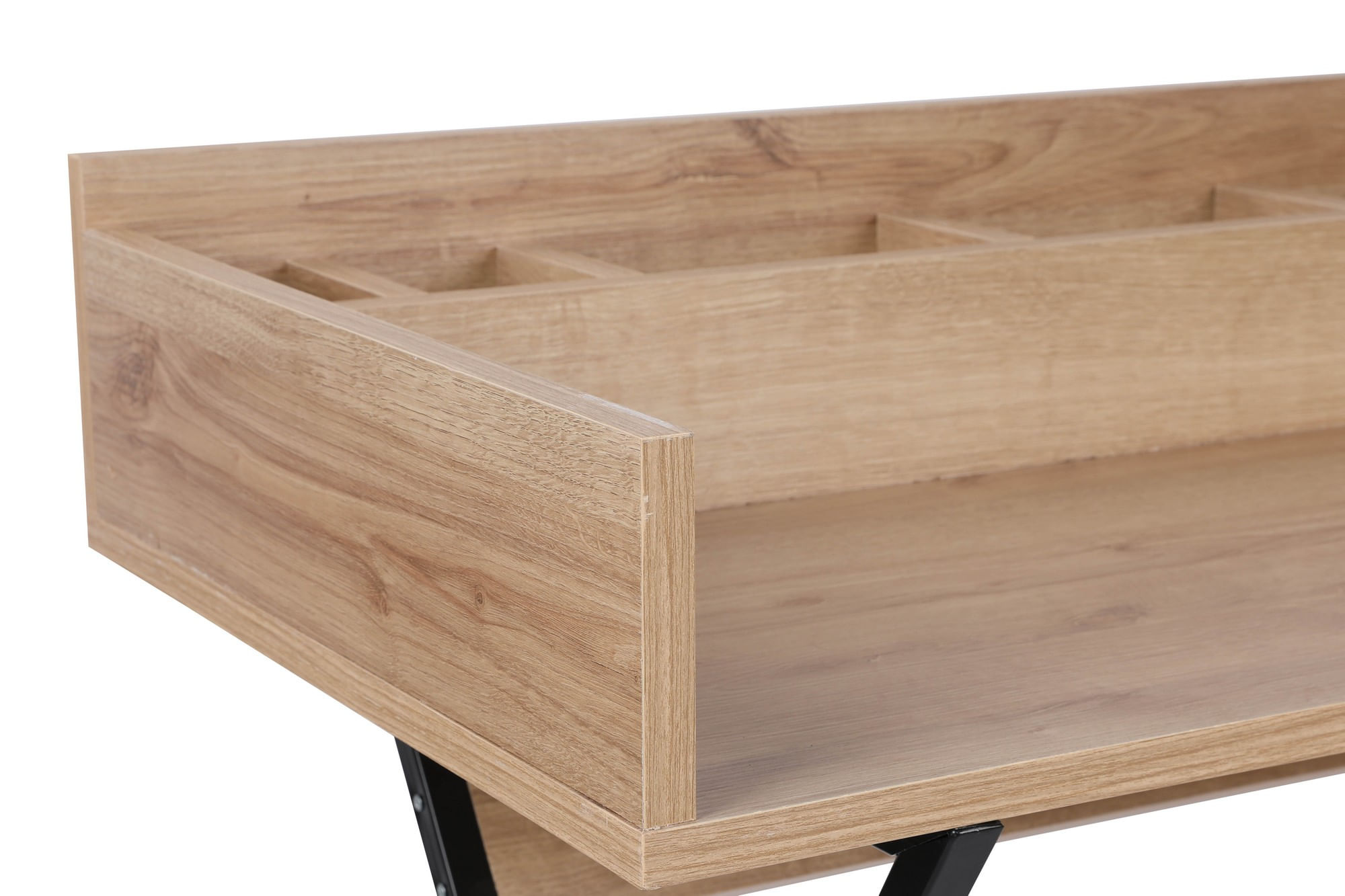 Masă machiaj Hanah Home, PAL melaminat, 100 x 89 x 50 cm, stejar/negru, 811MDD5109 — imaginea 3