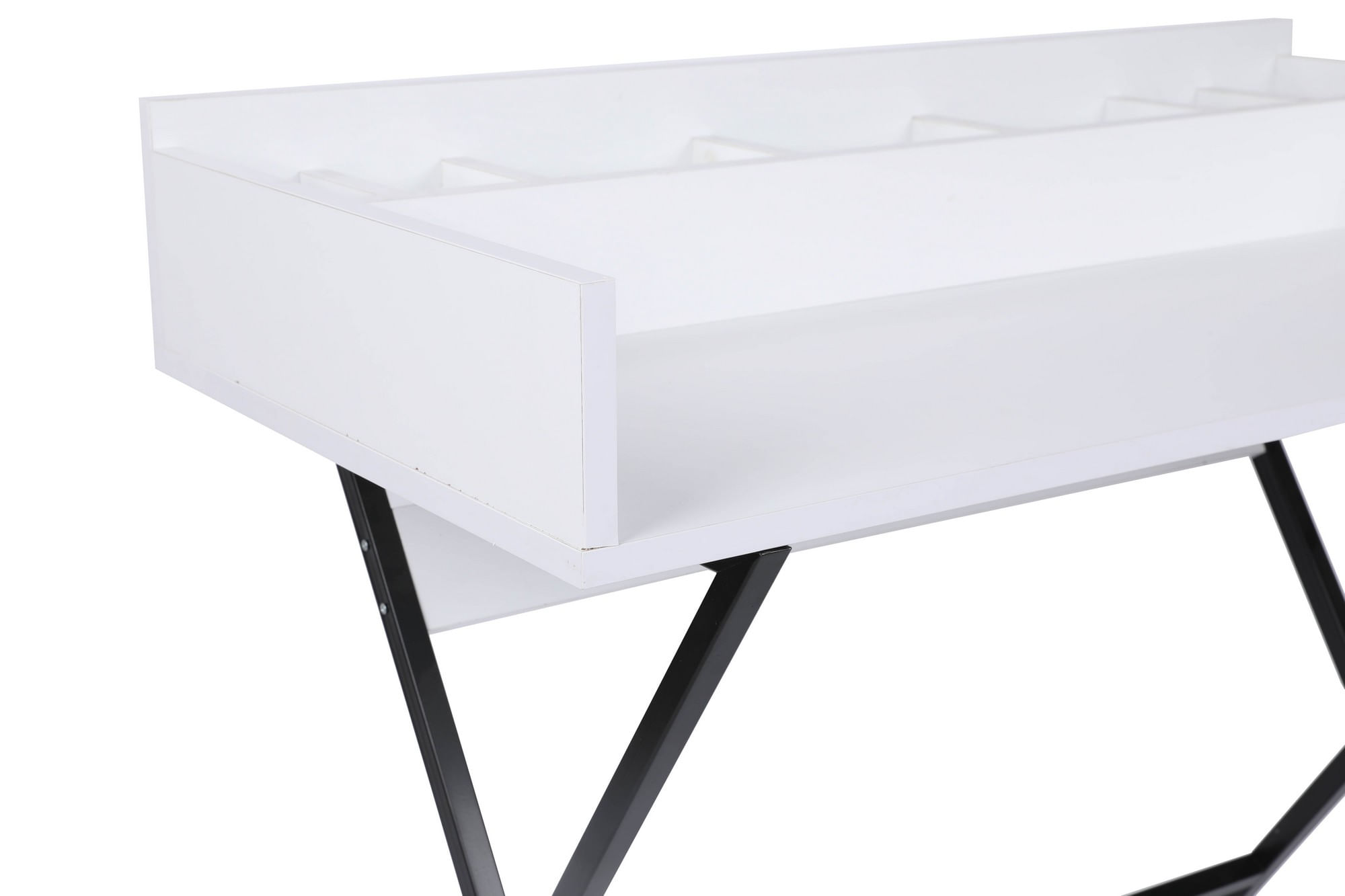 Masă machiaj Hanah Home, PAL melaminat, 100 x 89 x 50 cm, alb/negru, 811MDD5107 — imaginea 3