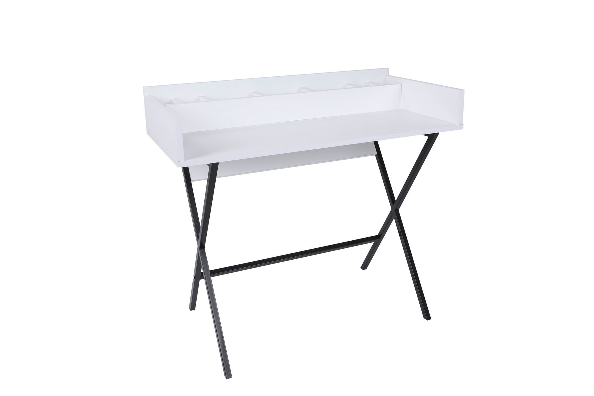 Masă machiaj Hanah Home, PAL melaminat, 100 x 89 x 50 cm, alb/negru, 811MDD5107 — imaginea 4