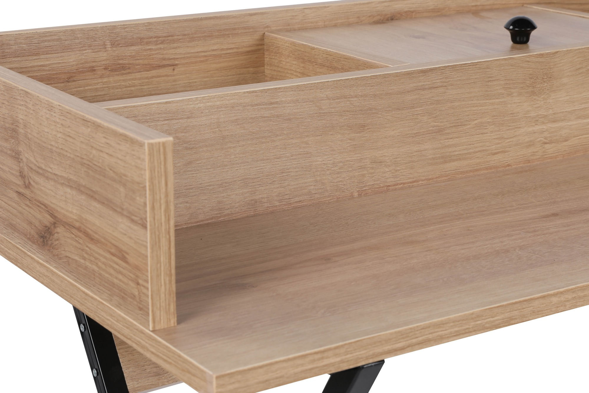 Masă machiaj Hanah Home, PAL melaminat, 100 x 89 x 50 cm, nuc/negru, 811MDD5103 — imaginea 2